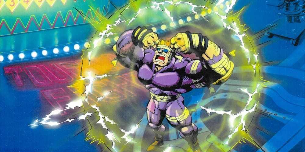 The Rat King flexes while a yellow orb of energy surrounds him in TMNT.