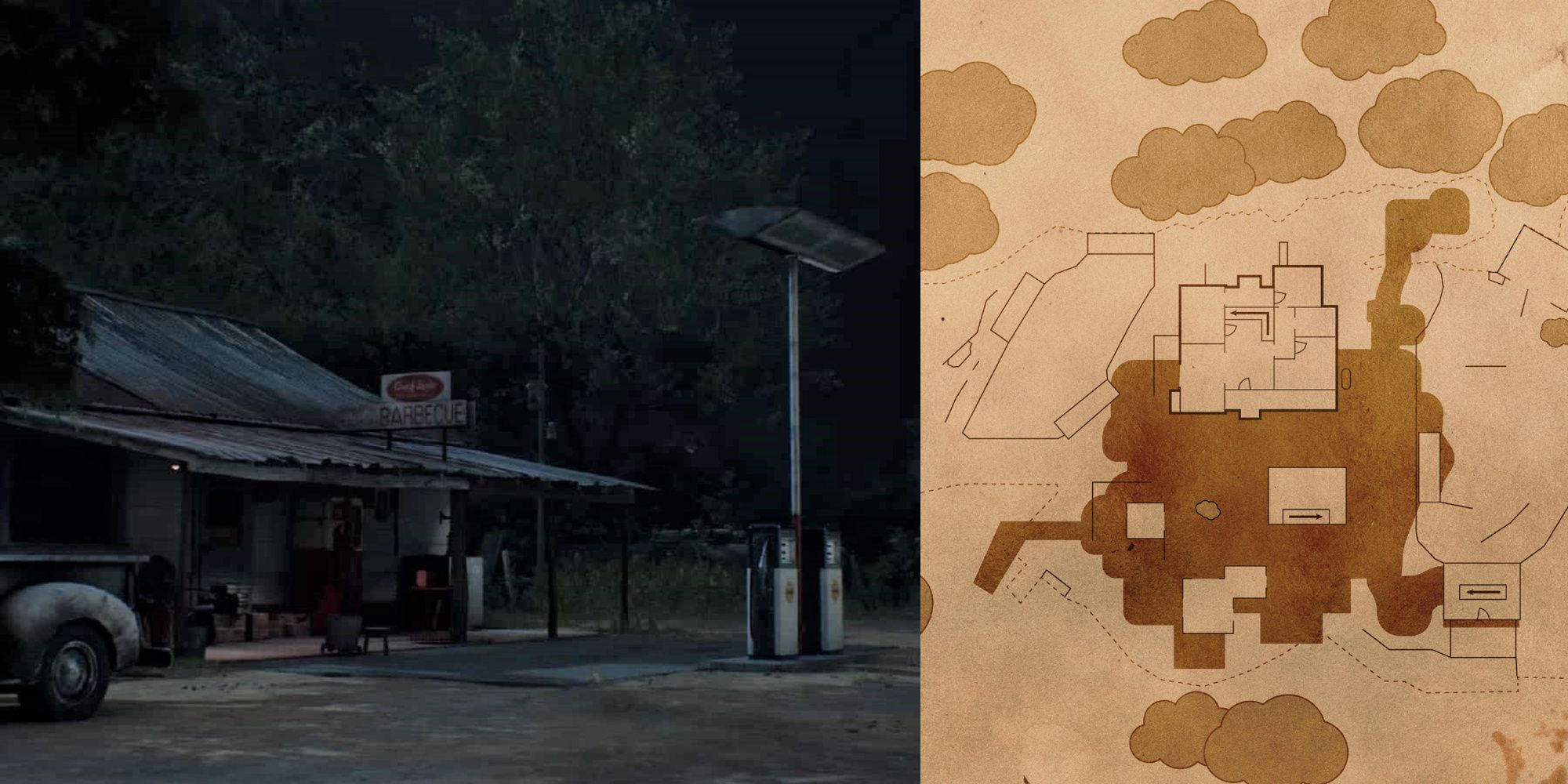 An image from The Texas Chainsaw Massacre of the Gas Station Map