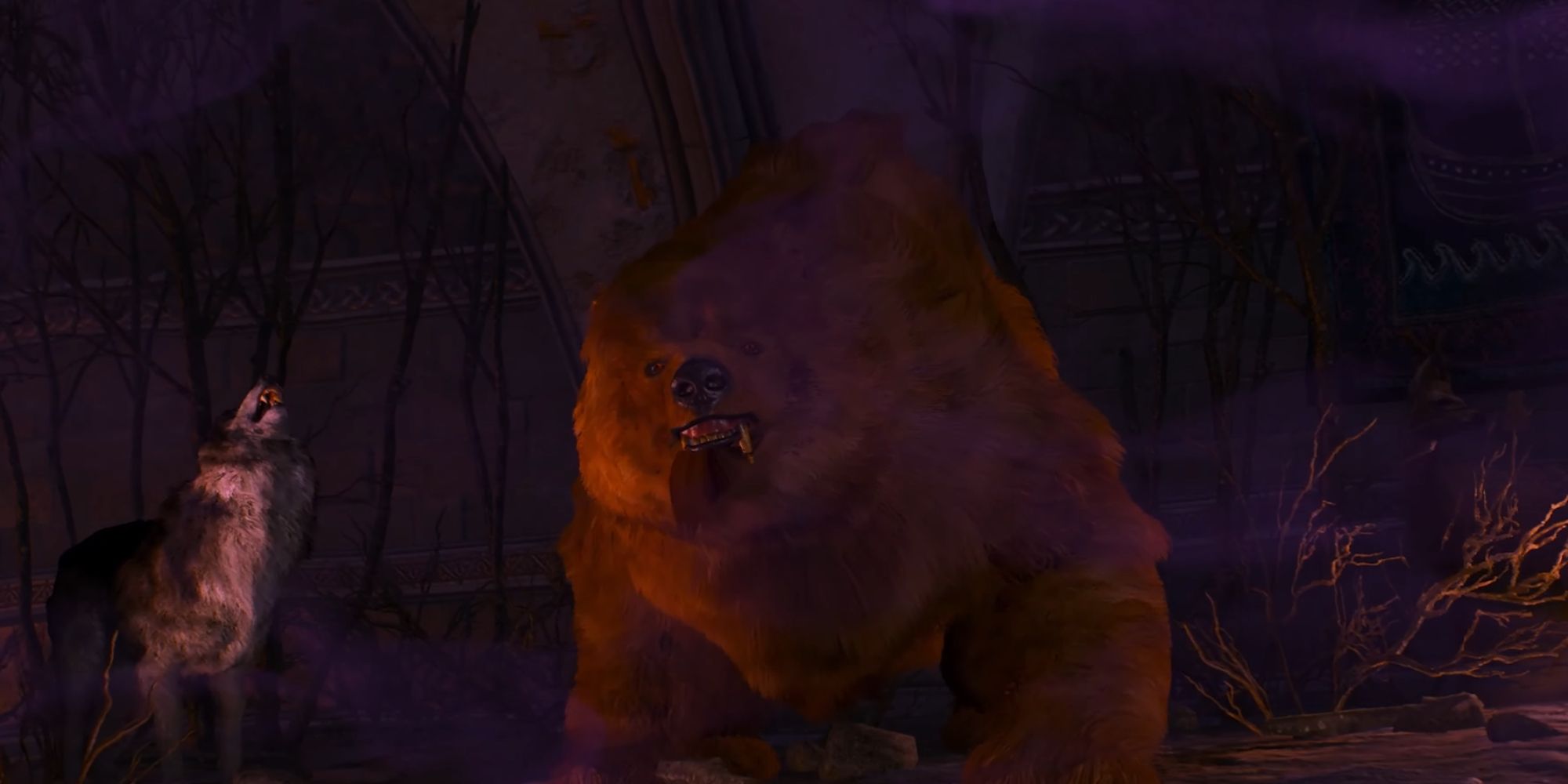The Witcher 3 Screenshot Of A Bear Geralt Sees While Hallucinating