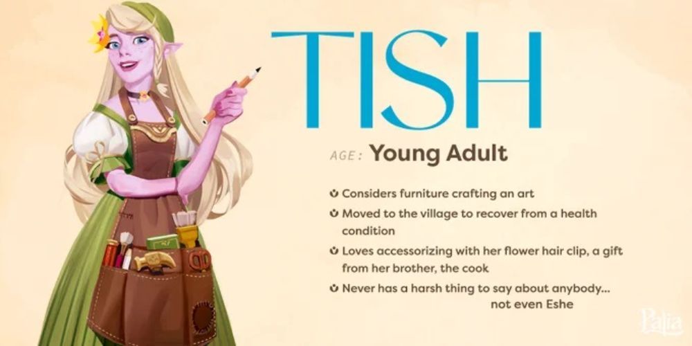 Tish character information screen