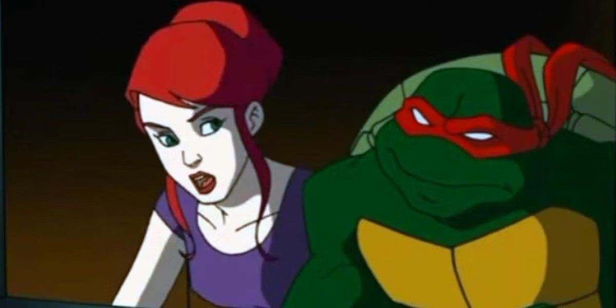 Teenage Mutant Ninja Turtles 2003 April O'Neil with Rapheal