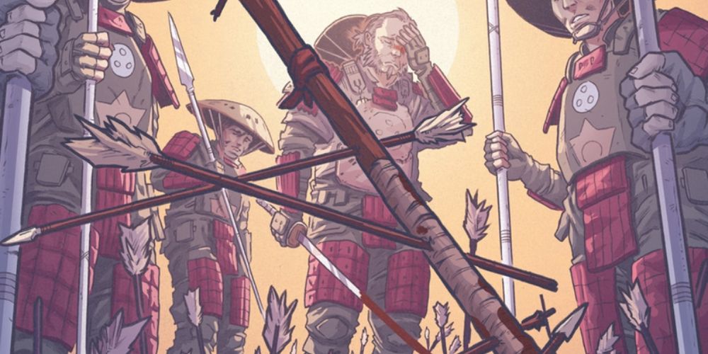 Hamato Shinichiro finds Donatello's bloody staff in Teenage Mutant Ninja Turtles: The Last Ronin