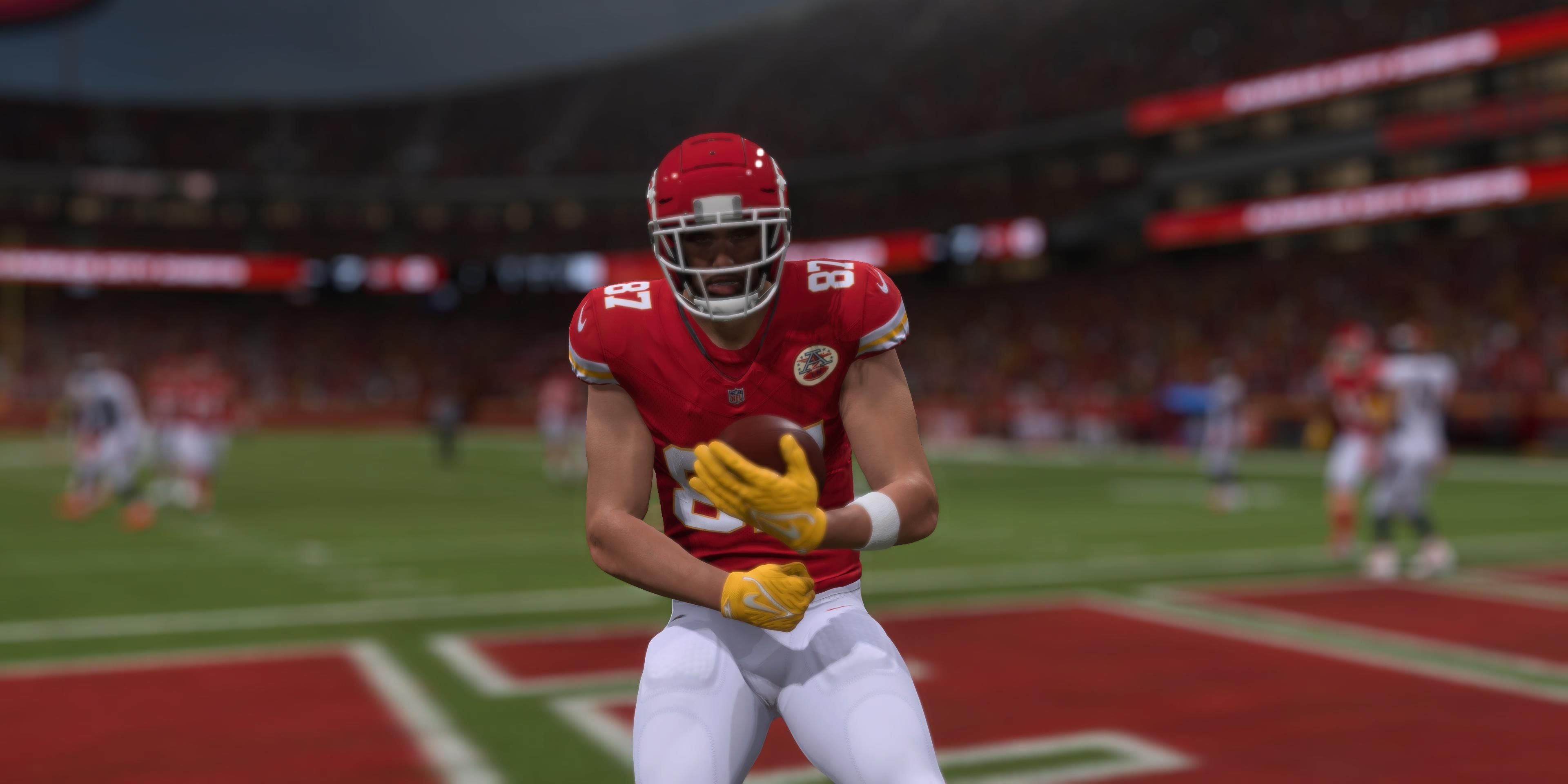 Travis Kelce scoring touchdown