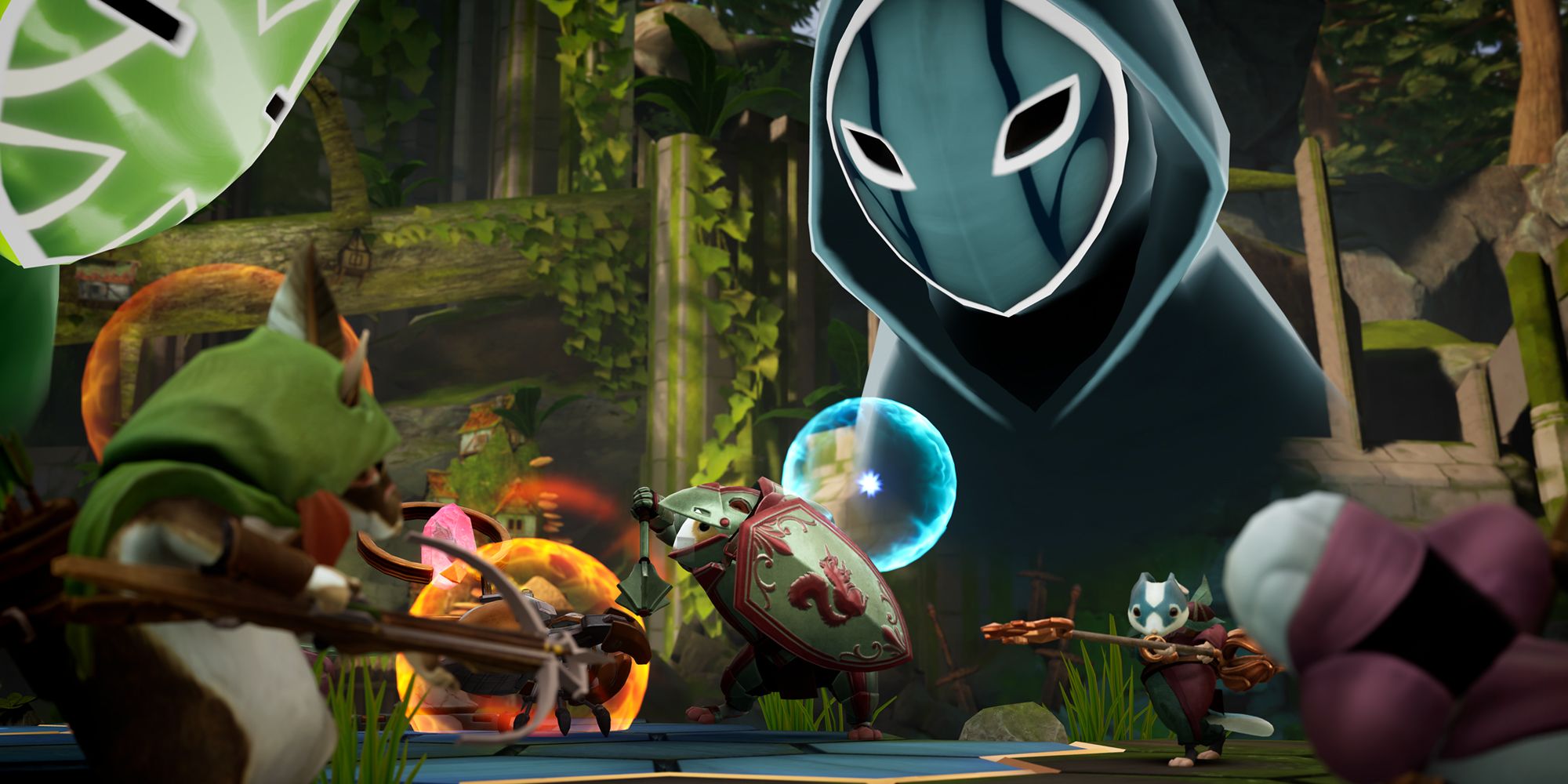 Two readers watching their champions battle in Glassbreakers.