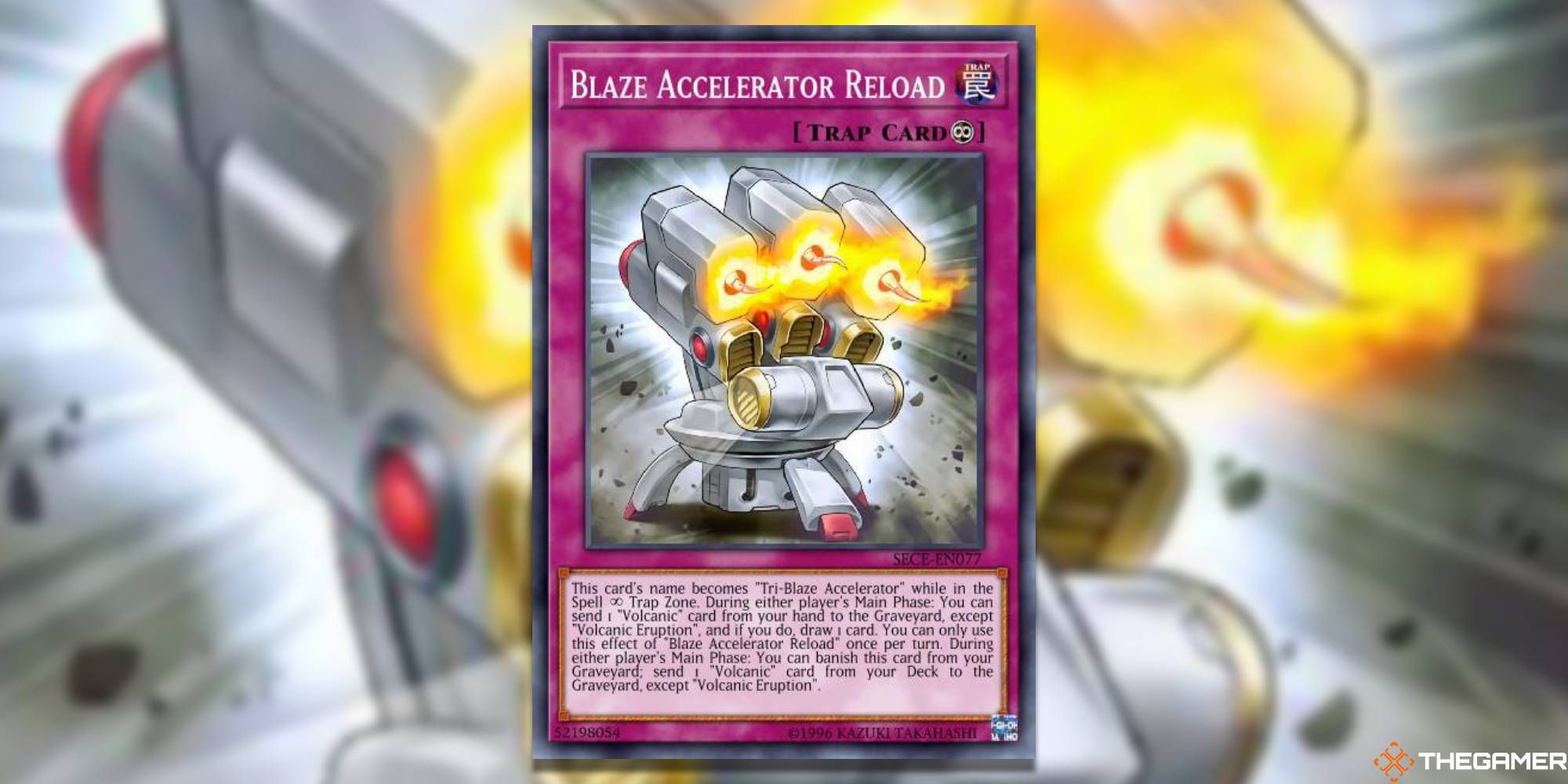YGO Blaze Accelerator Reload card and art background