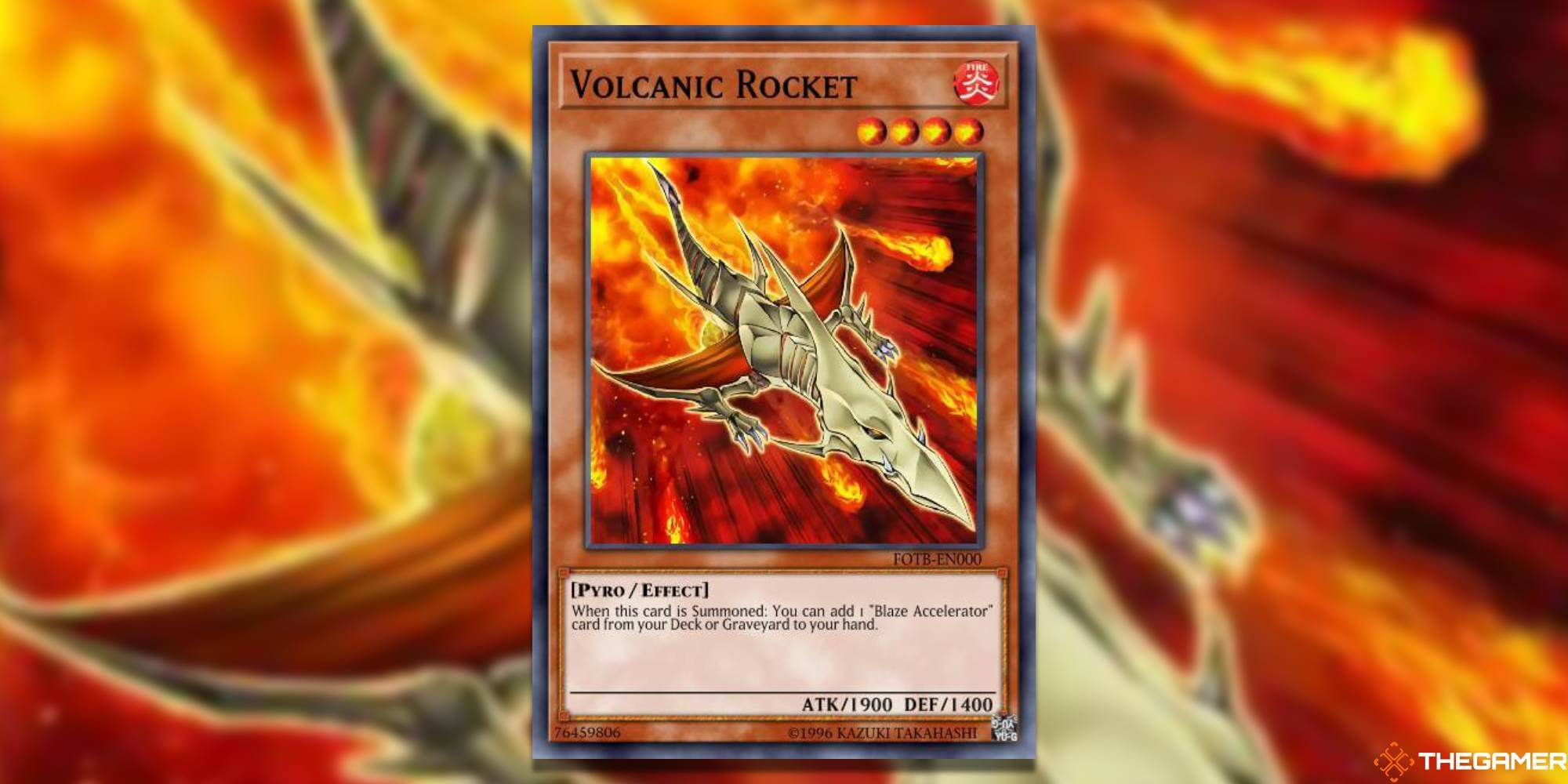 YGO Volcanic Rocket card and art background