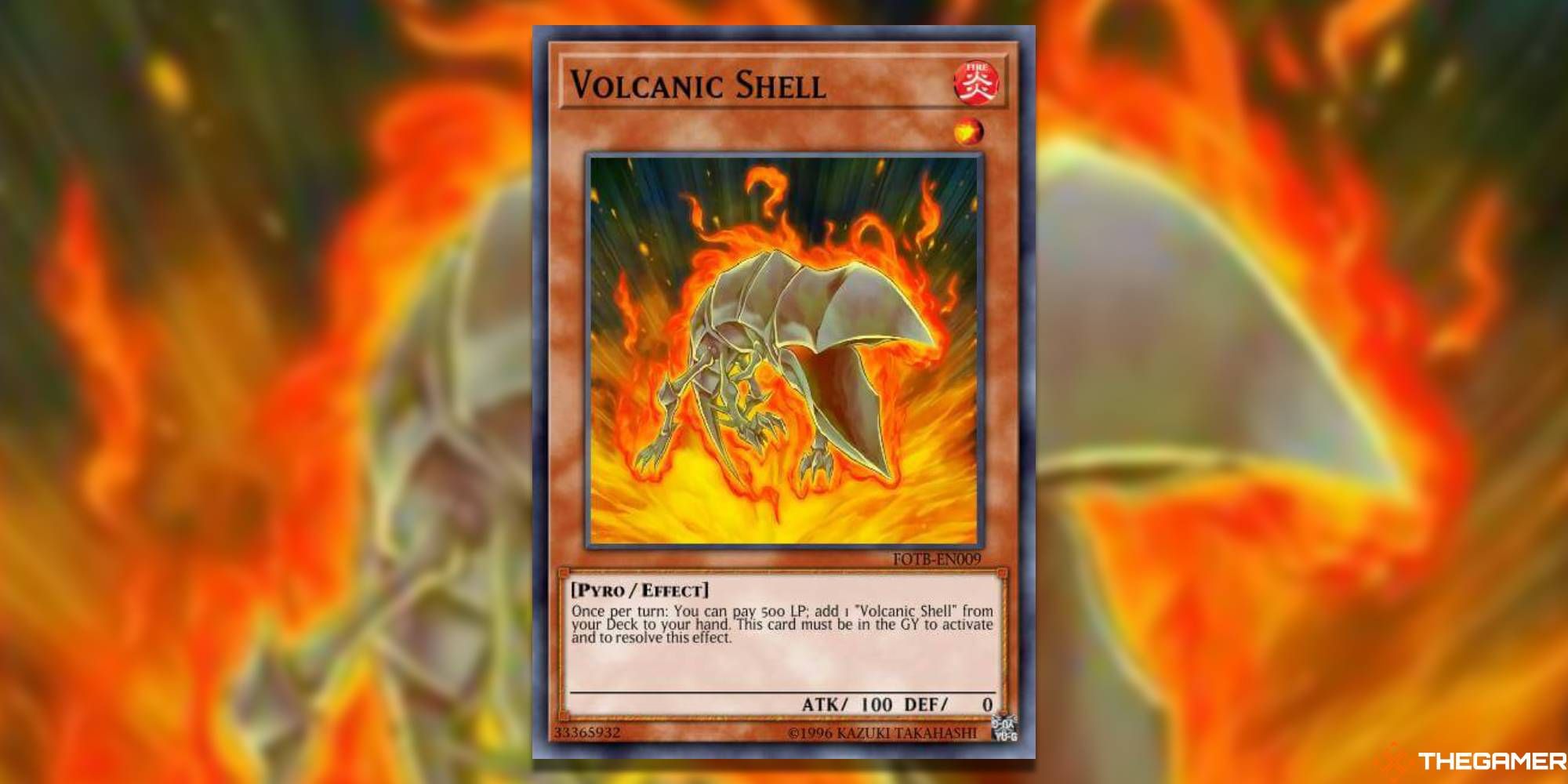 YGO Volcanic Shell card and art background