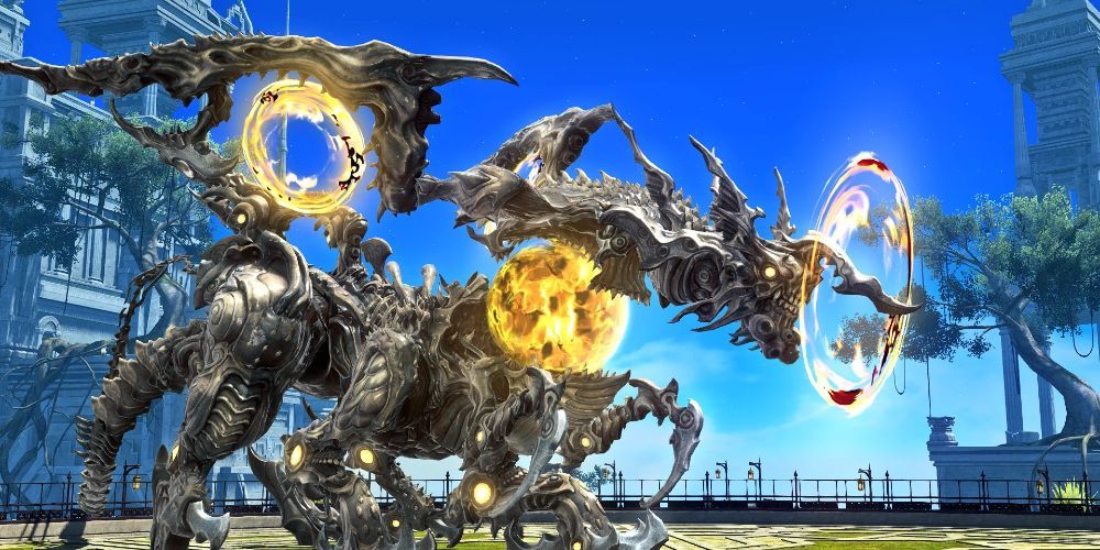 Yiazmat standing tall in the arena in Final Fantasy 12