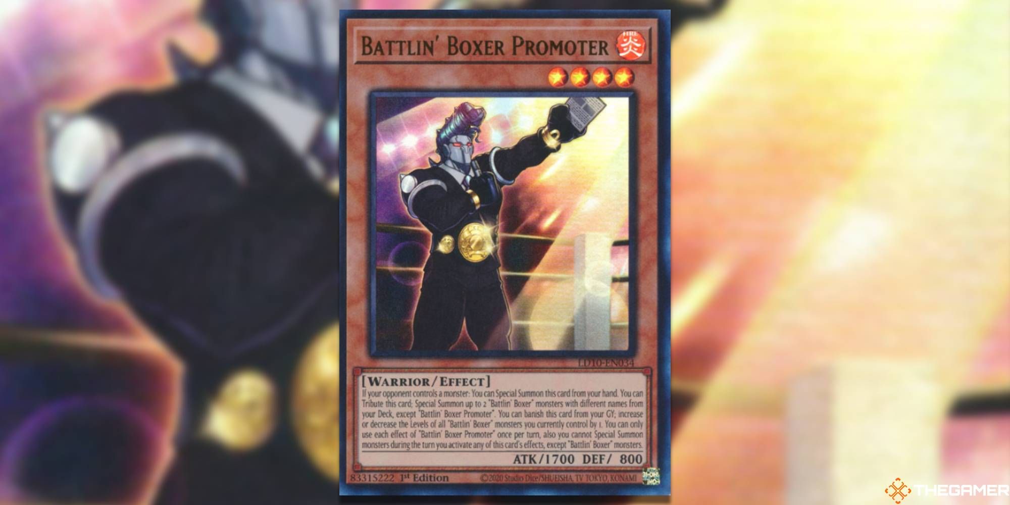 yugioh battlin boxer promoter effect monster card and background