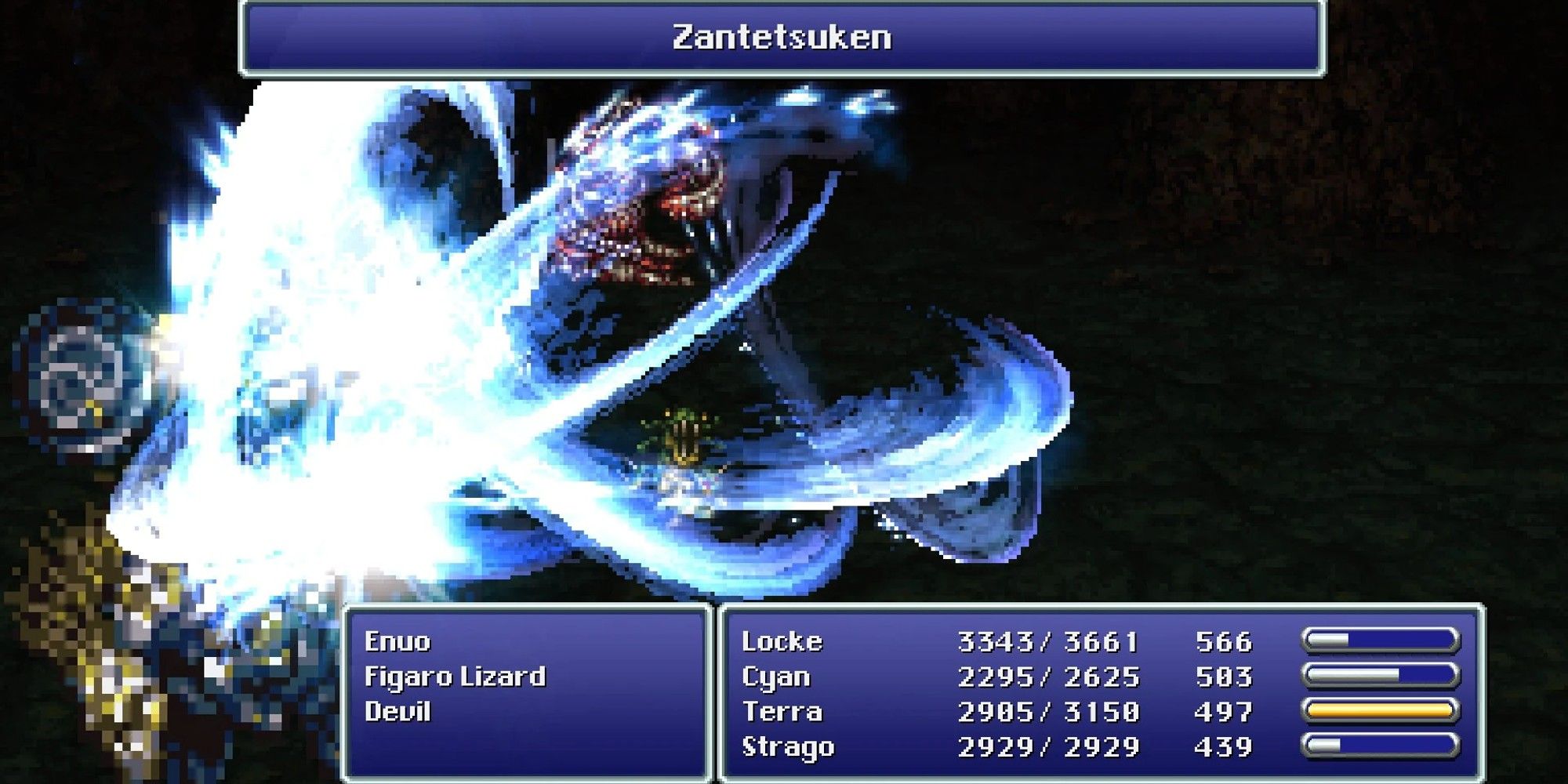Zantetsuken performed by Odin using the sword of the same name