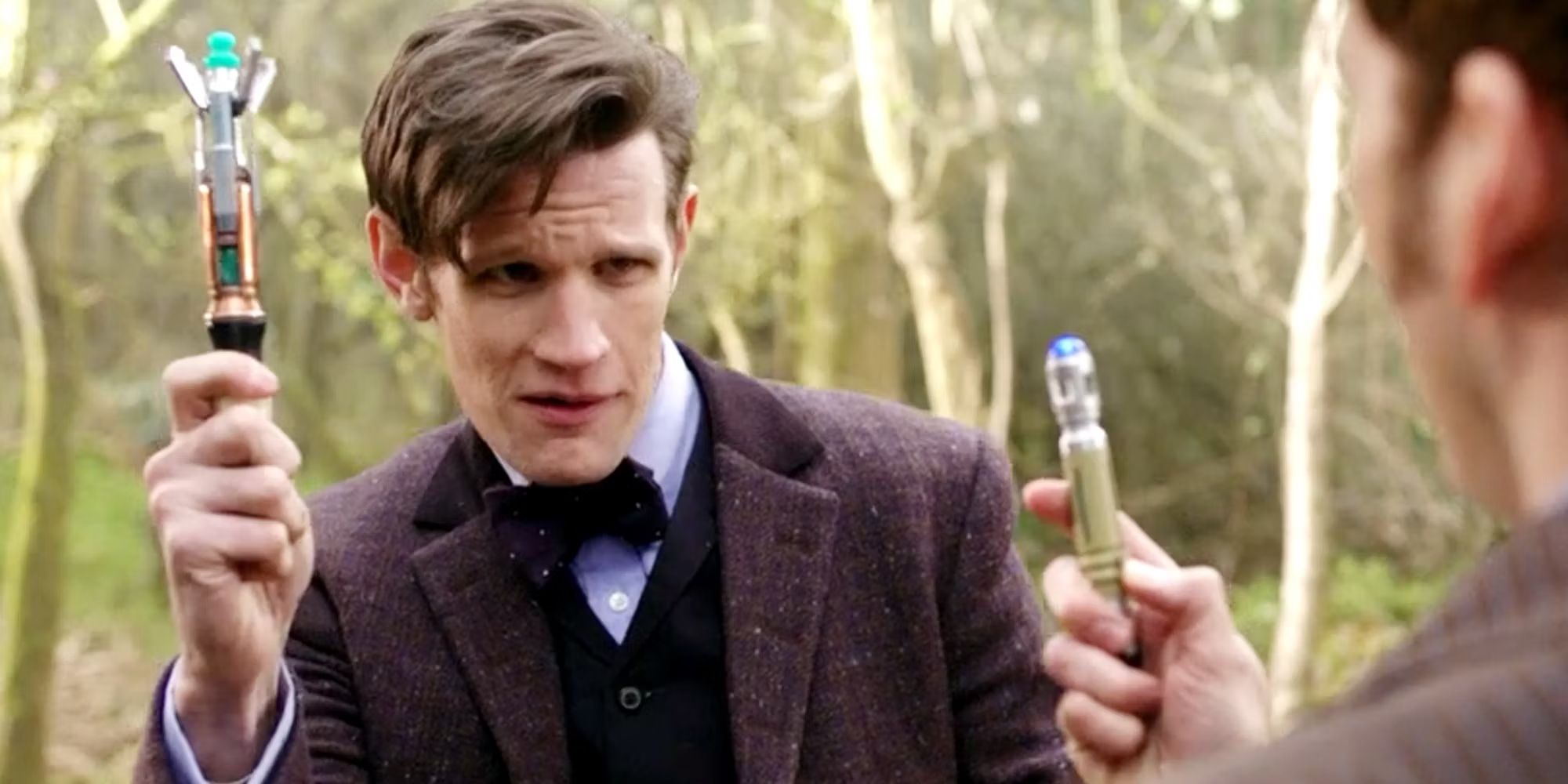 11th Doctor comparing his Sonic Screwdriver to the 10th's 
