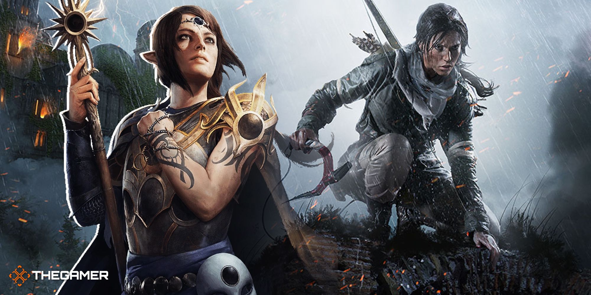 Shadowheart from Baldur's Gate and Lara Croft from Tomb Raider
