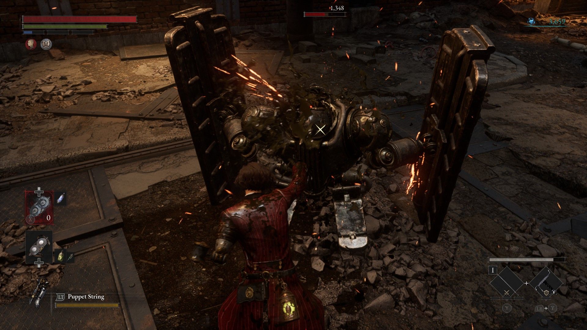 P Stabs The Shield Miniboss Of Union Entrance Warehouse In Lies of P