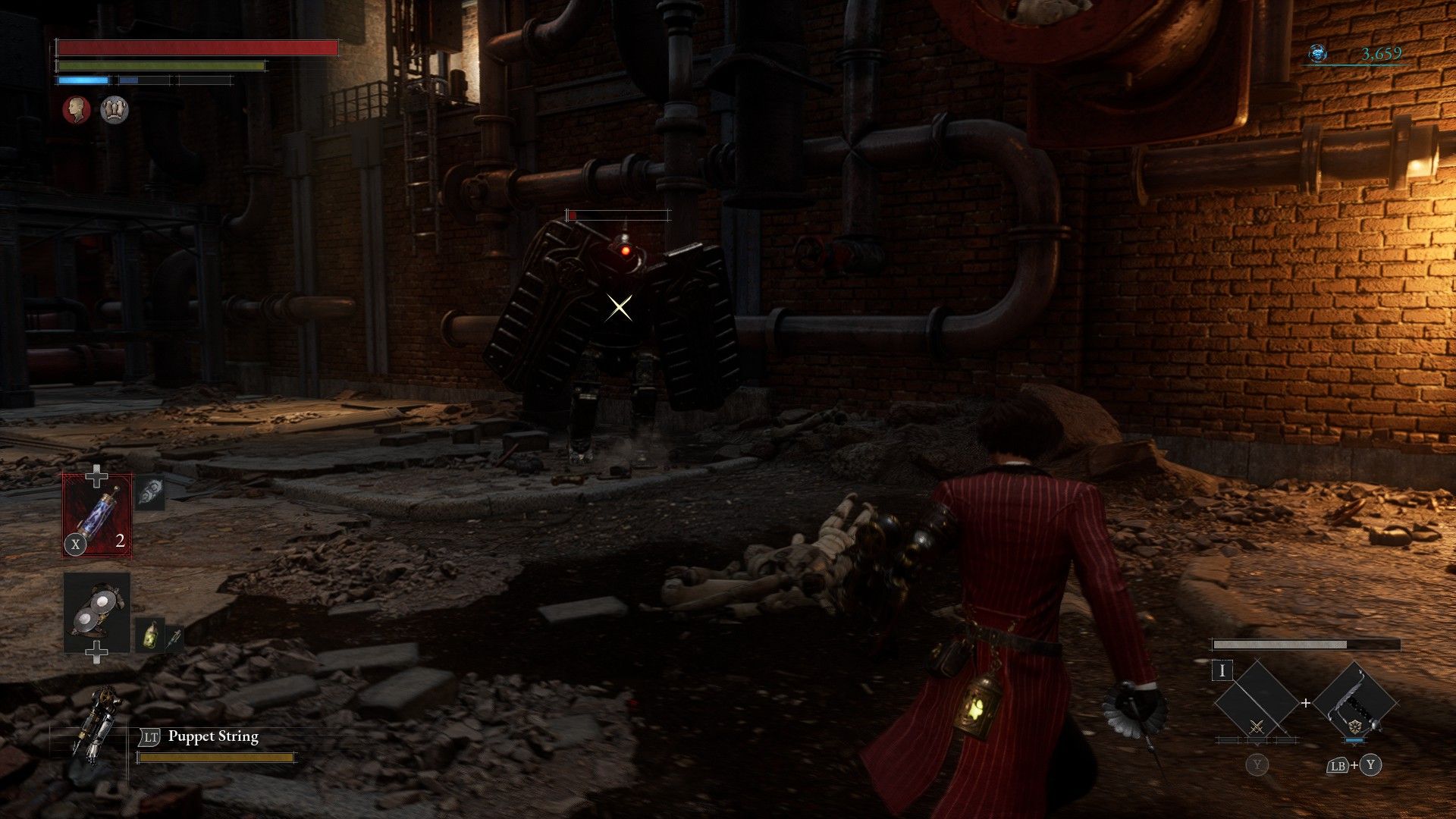P Circles Shield Miniboss In Union Entrance Warehouse As It Nears Death In Lies of P