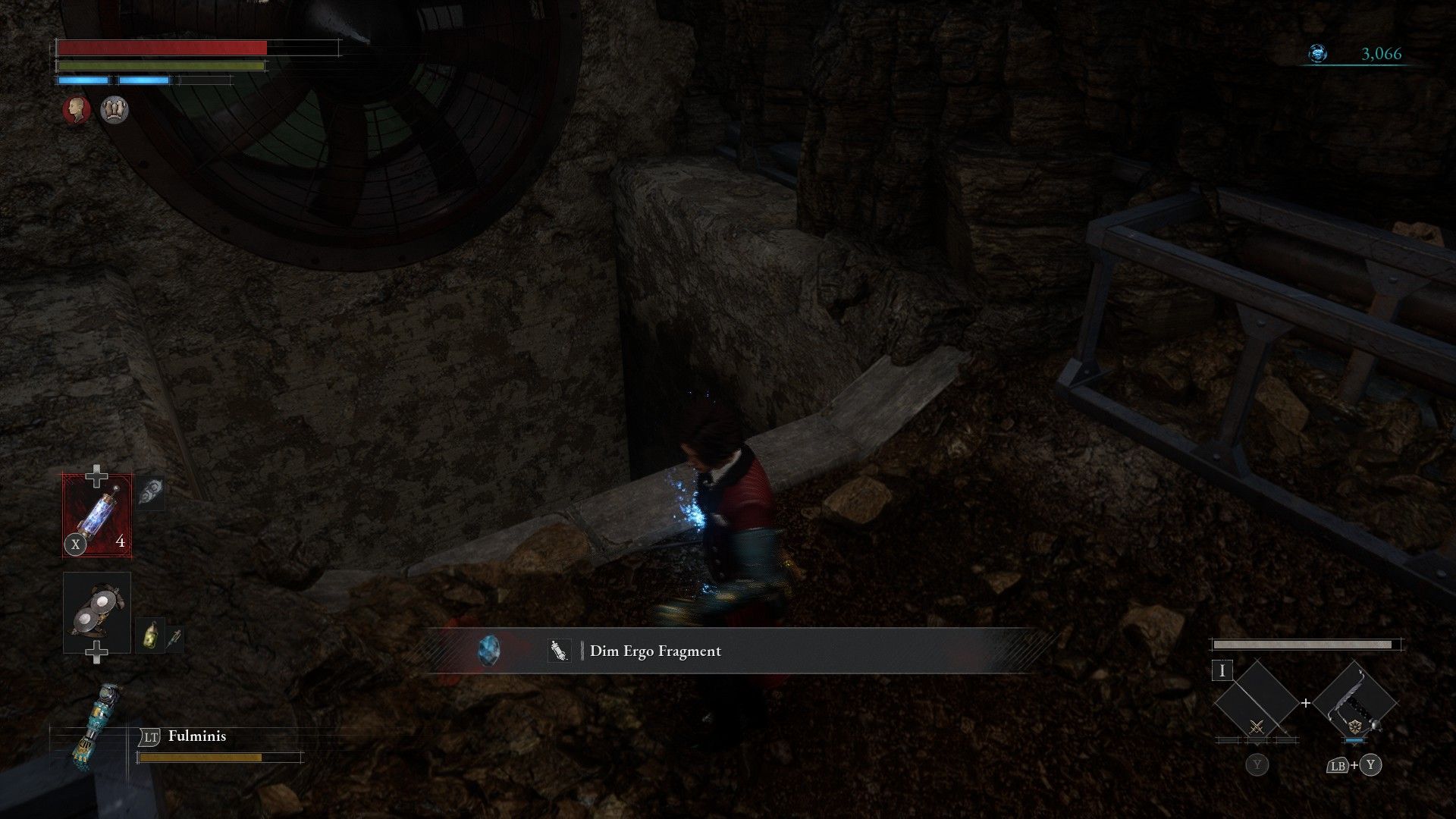 P Picks Up Dim Ergo Fragment At Fireball Tunnel Dead End In Lies of P