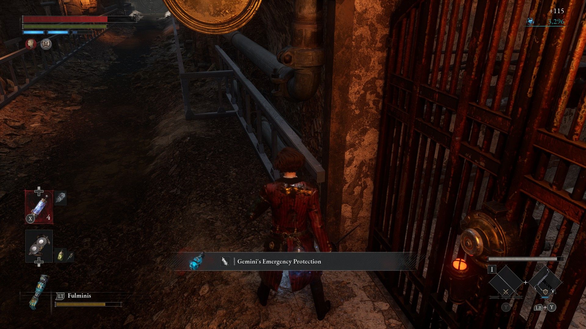 P Picks Up Gemini's Emergency Protection Beside Shortcut Door In Fireball Tunnel Lies of P