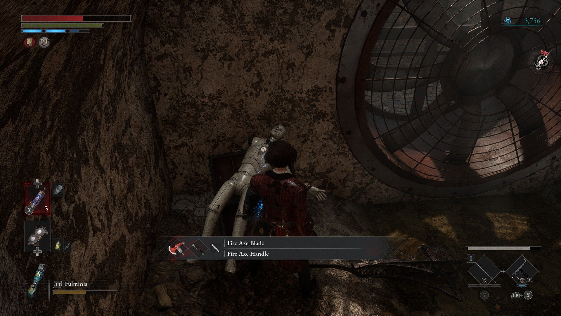 P Opens Chest In Fireball Tunnel To Find Fire Axe Weapon IN Lies of P