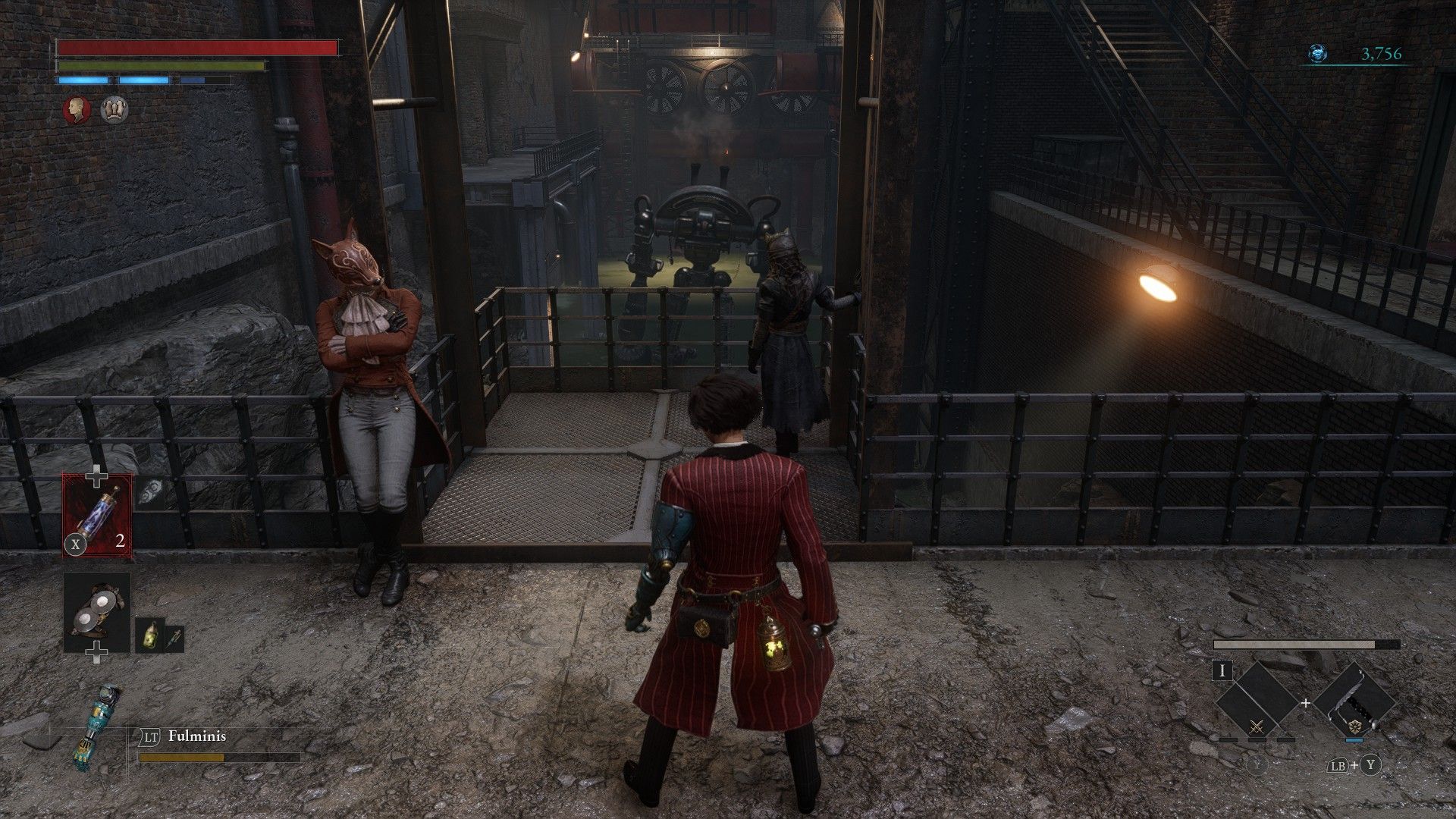 P Finds Fox And Black Cat At Elevator In Union Workshop Lies of P
