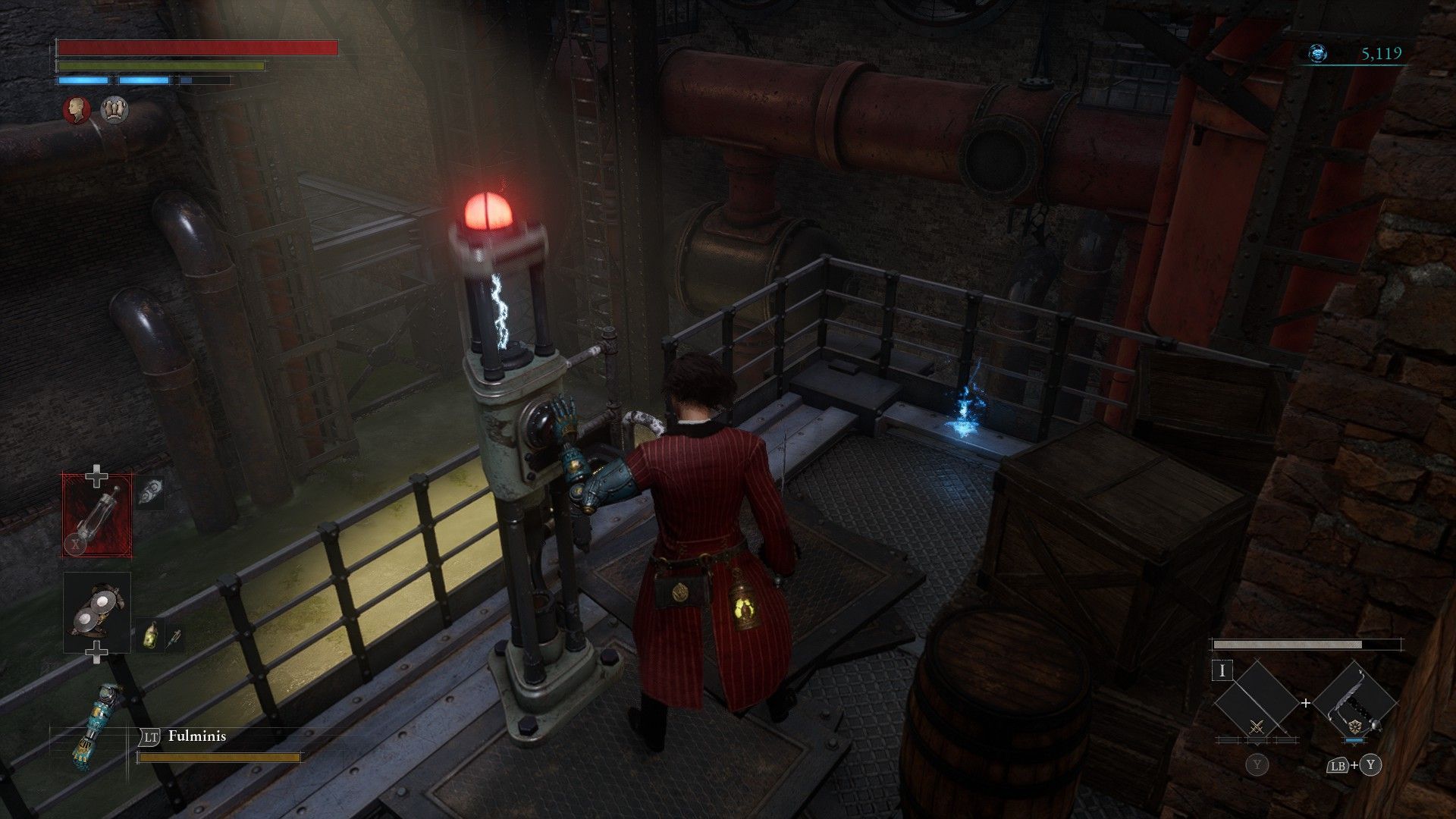 P Activates Ladder Down To Puppet Of The Future On Culvert Side In Lies of P