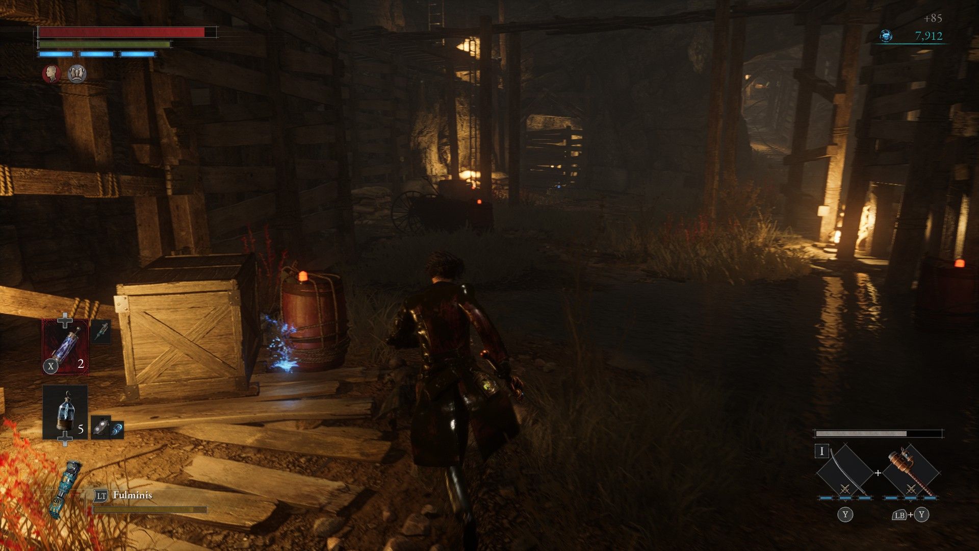 P Finds Hidden Moonstone behind barrel in Moonlight Town Mine Lies of P