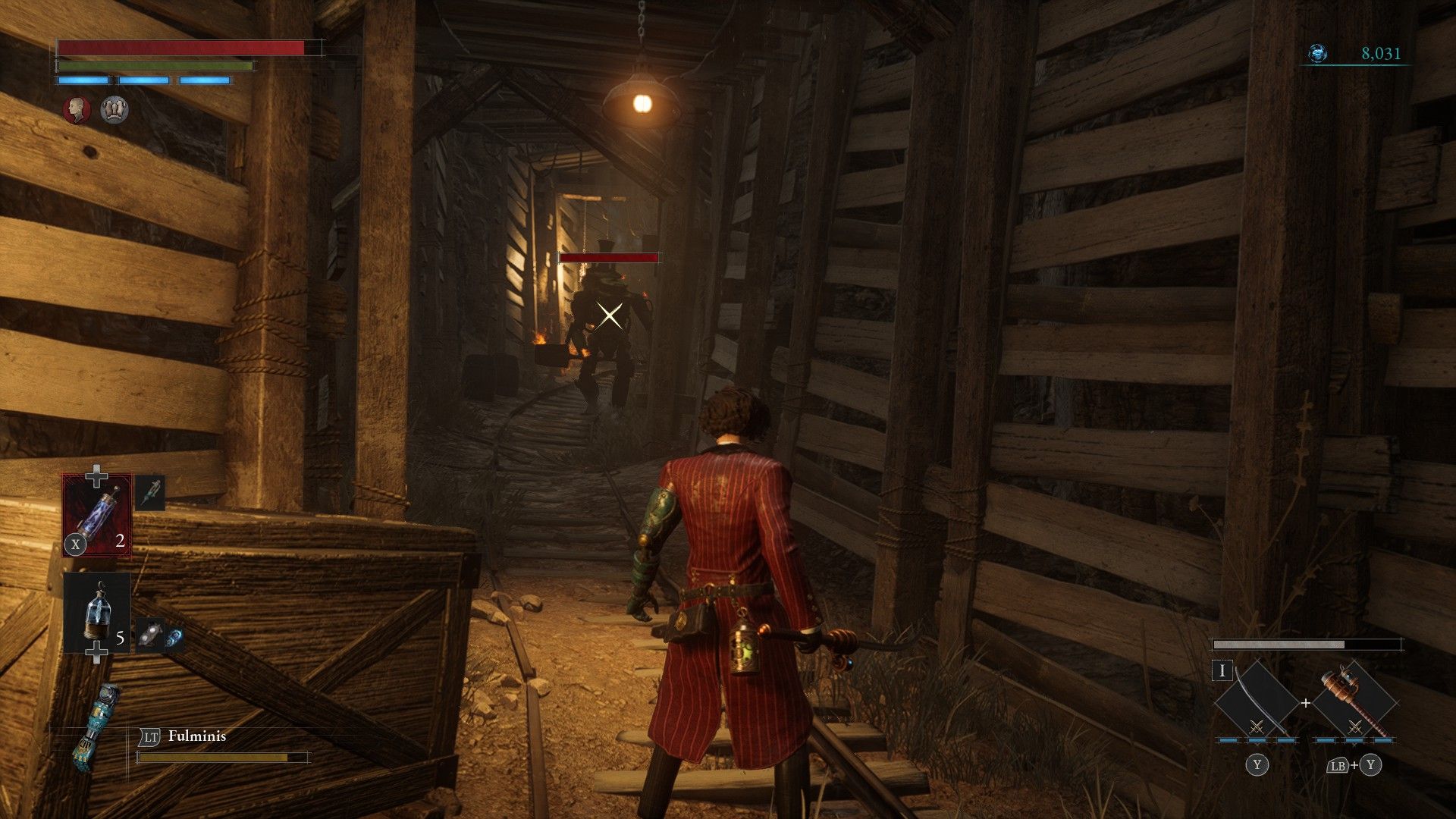 P Encounters Fire Miniboss In Mine Moonlight Town Lies of P