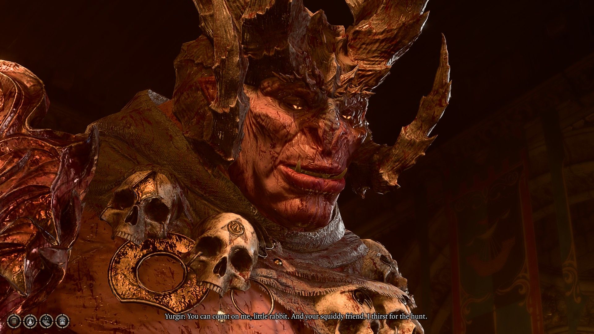 Yurgir pledges allegiance to little rabbit player for final fight in Baldur's Gate 3.