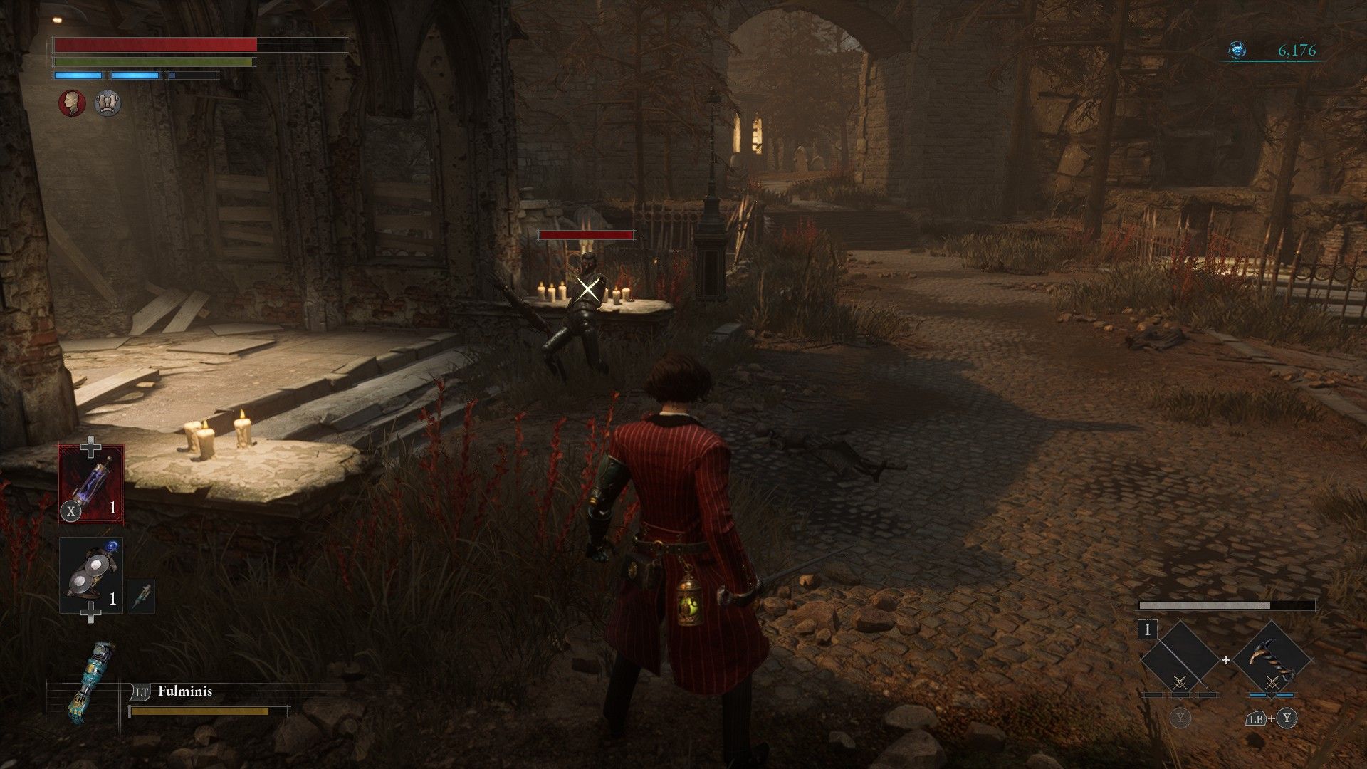 P Looks At Puppet Ahead Unaware Of Hiding Puppet Inside House To The Left In Moonlight Town Lies of P