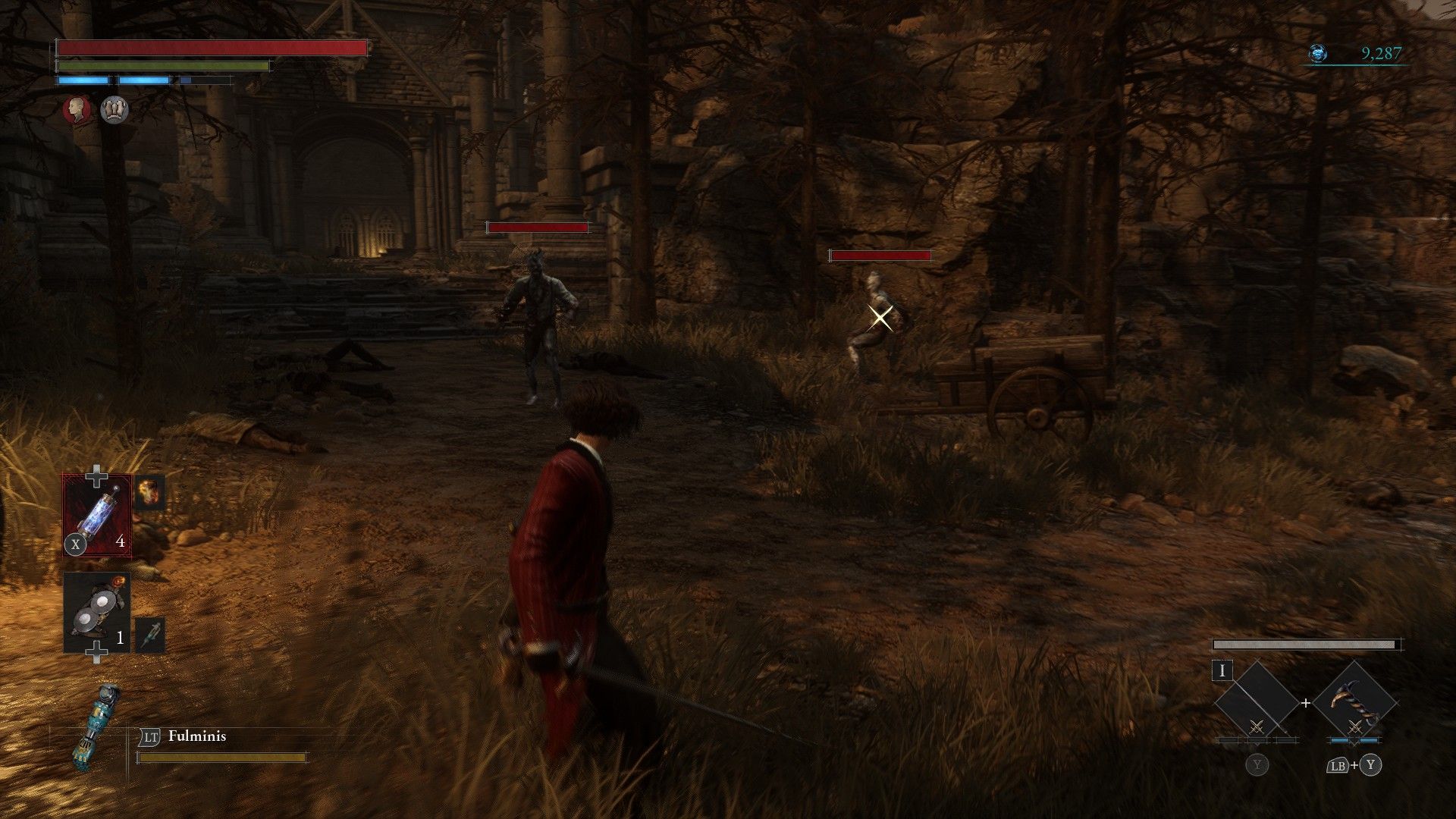 P finds plagued behind cart on Path of Misery in Lies of P