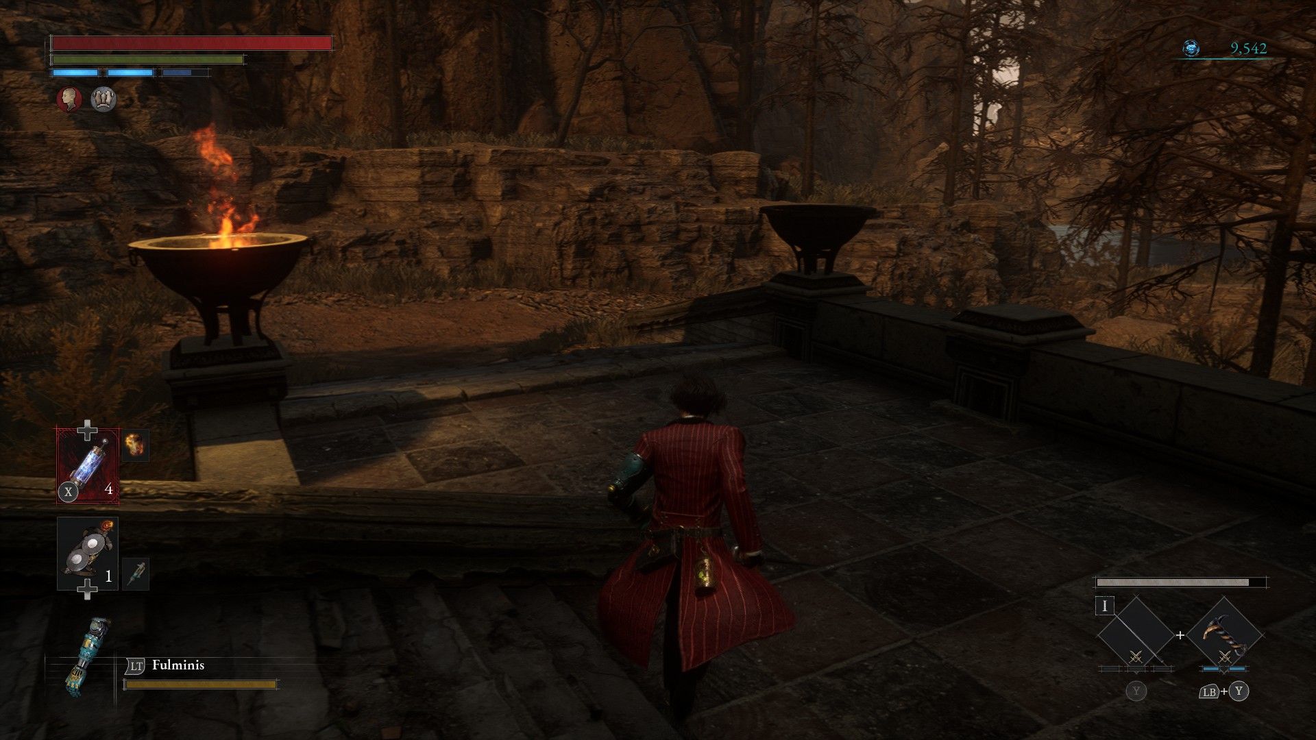 P runs down the path to Giangio outside mausoleum on the Path of Misery in Lies of P