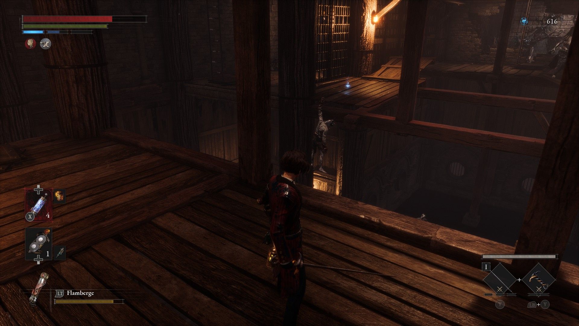 P Spies Plagued Hanging On Rafter Edge In Ambush In Cathedral In Lies of P