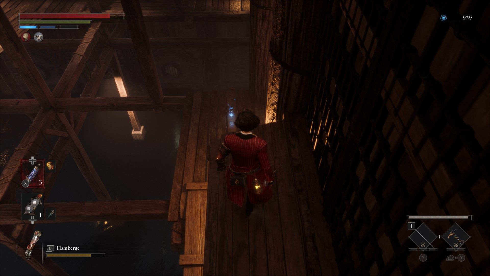 P Stands Over Items In Hidden Drop Area Of Cathedral Rafters In Lies of P