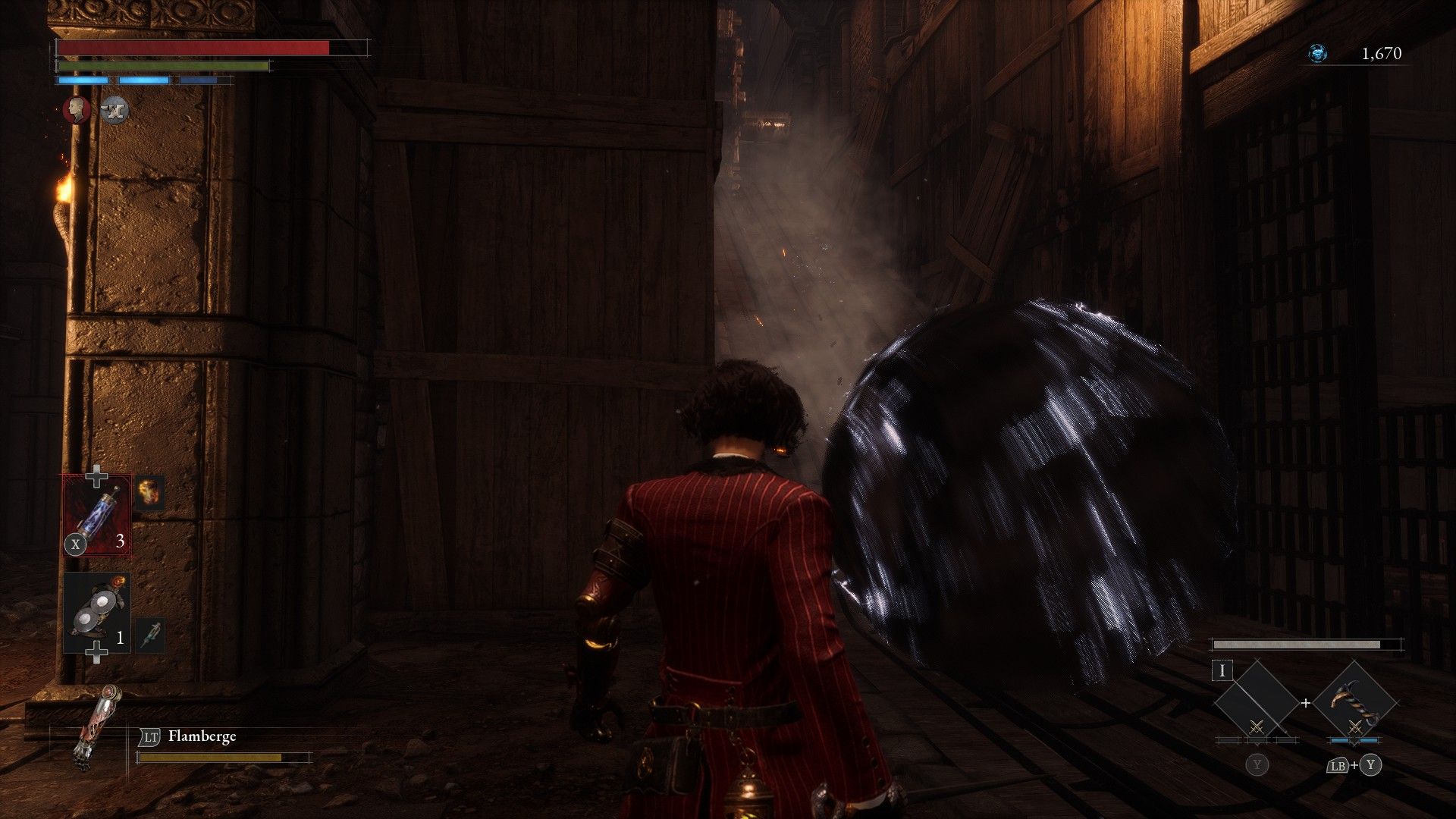 P Stops As Electric Ball Rushes Past In Hallway Trap In Lies of P