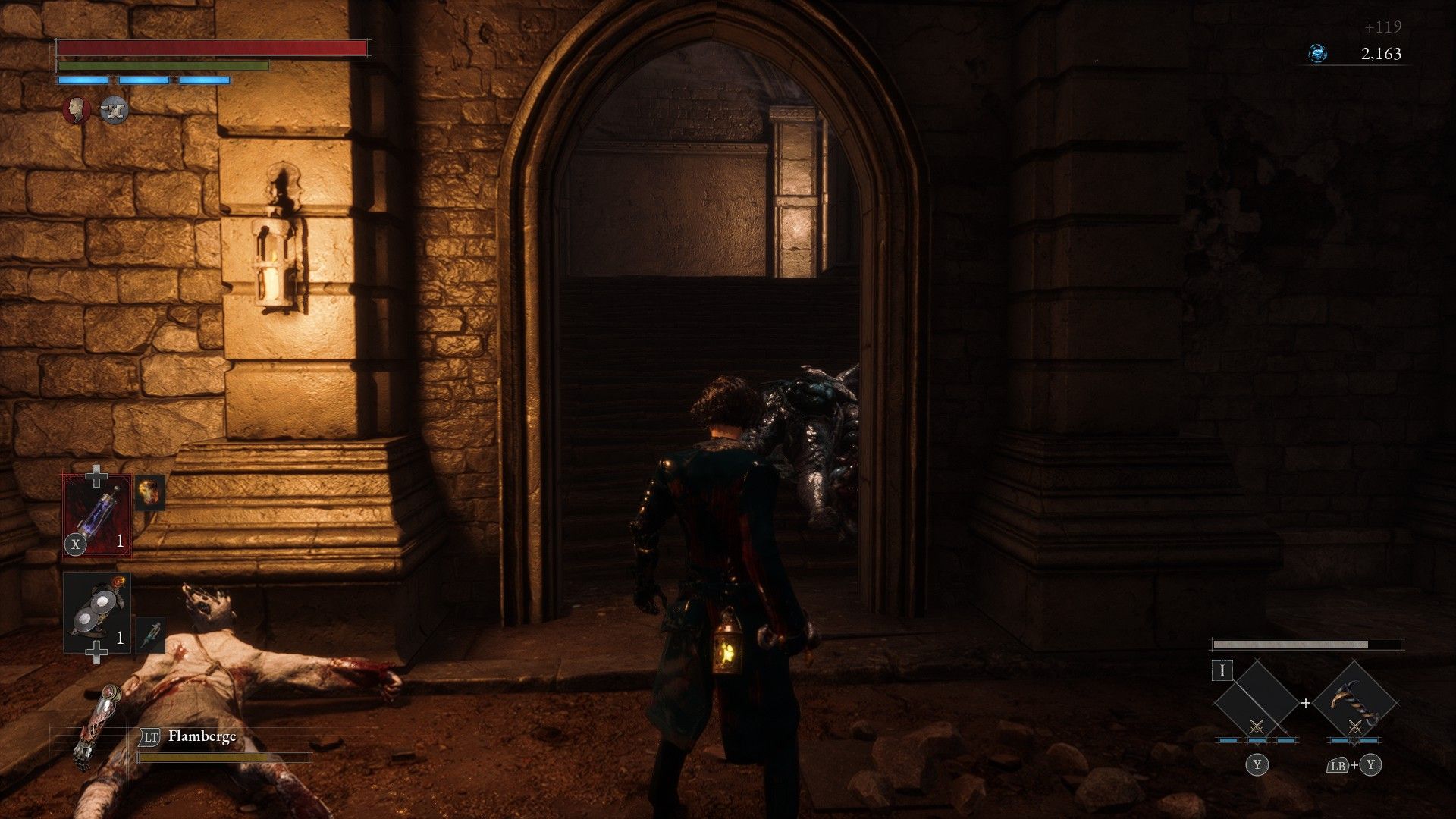 P Stands Over Bodies Of Plagued And Gunk Plagued By Wooden Door Trap In Lies of P