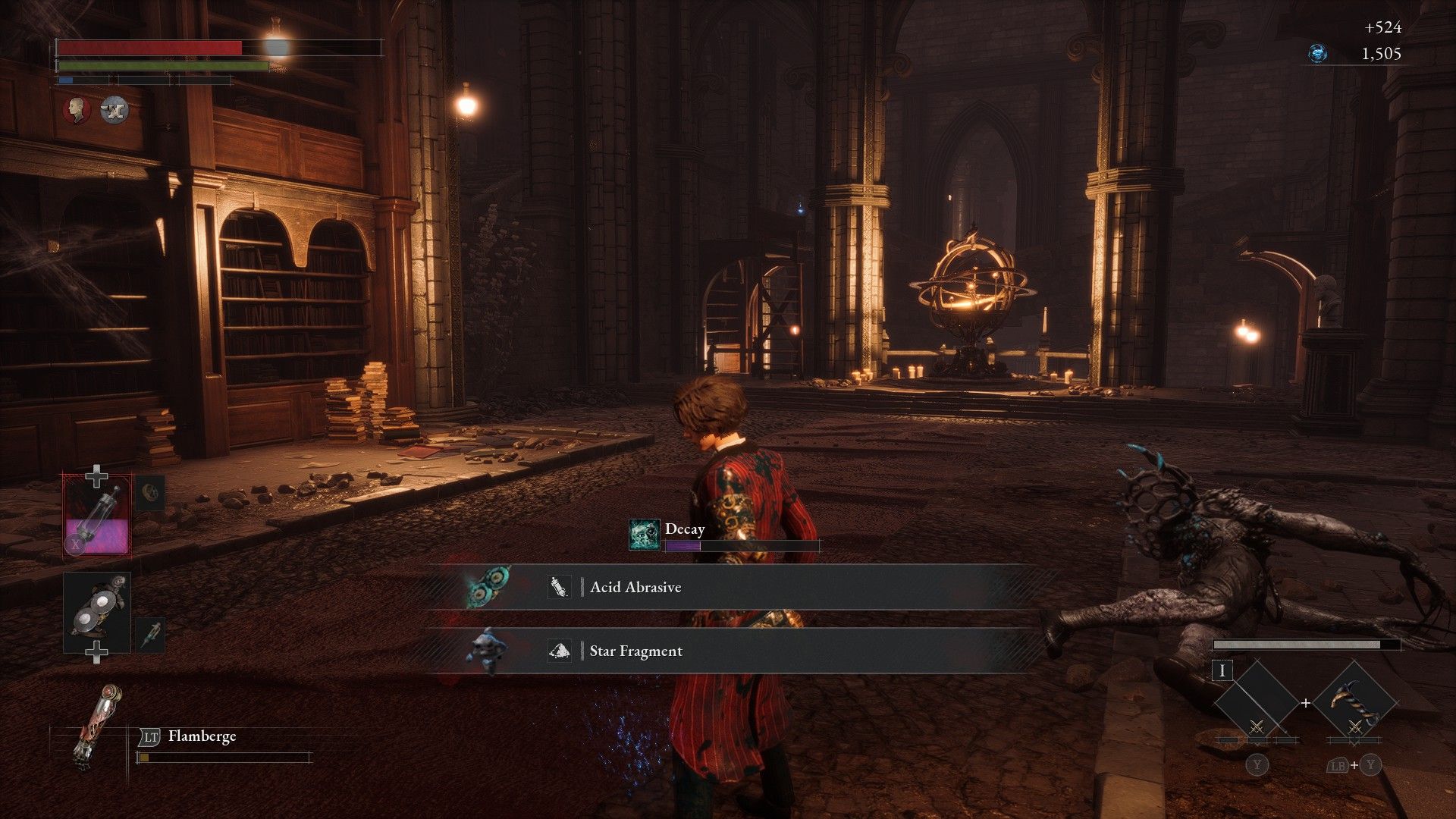 P Receives Star Fargment And Acid Abrasive In Cathedral Library From Defeated Plagued Miniboss In Lies of P