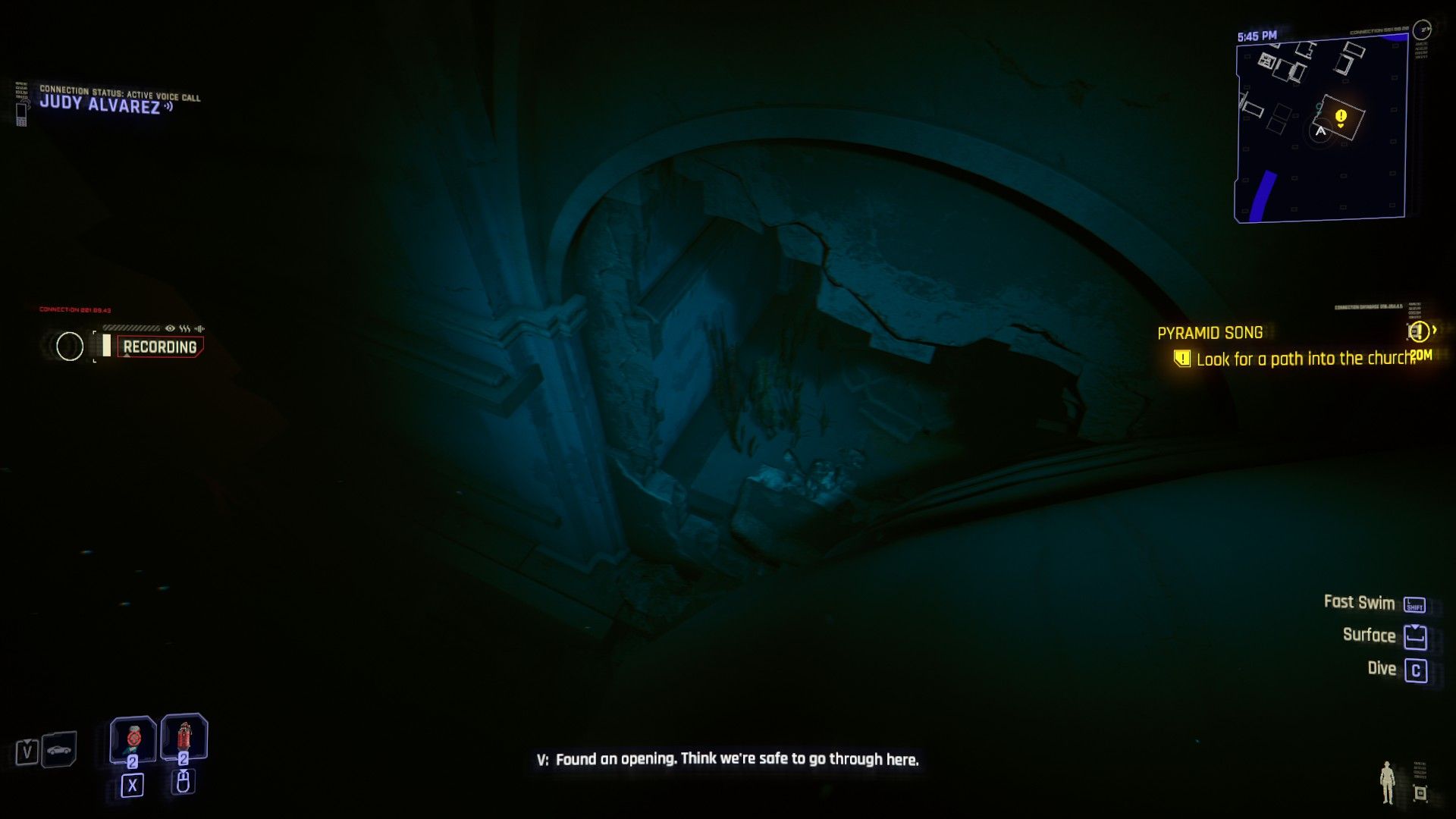 Cyberpunk 2077 Crack In Building Underwater