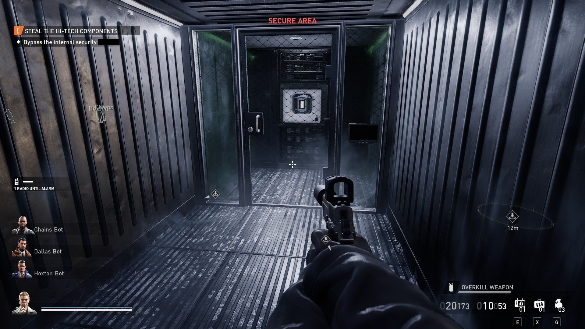 the a quantum drive inside a refrigerated shipping container in payday 3