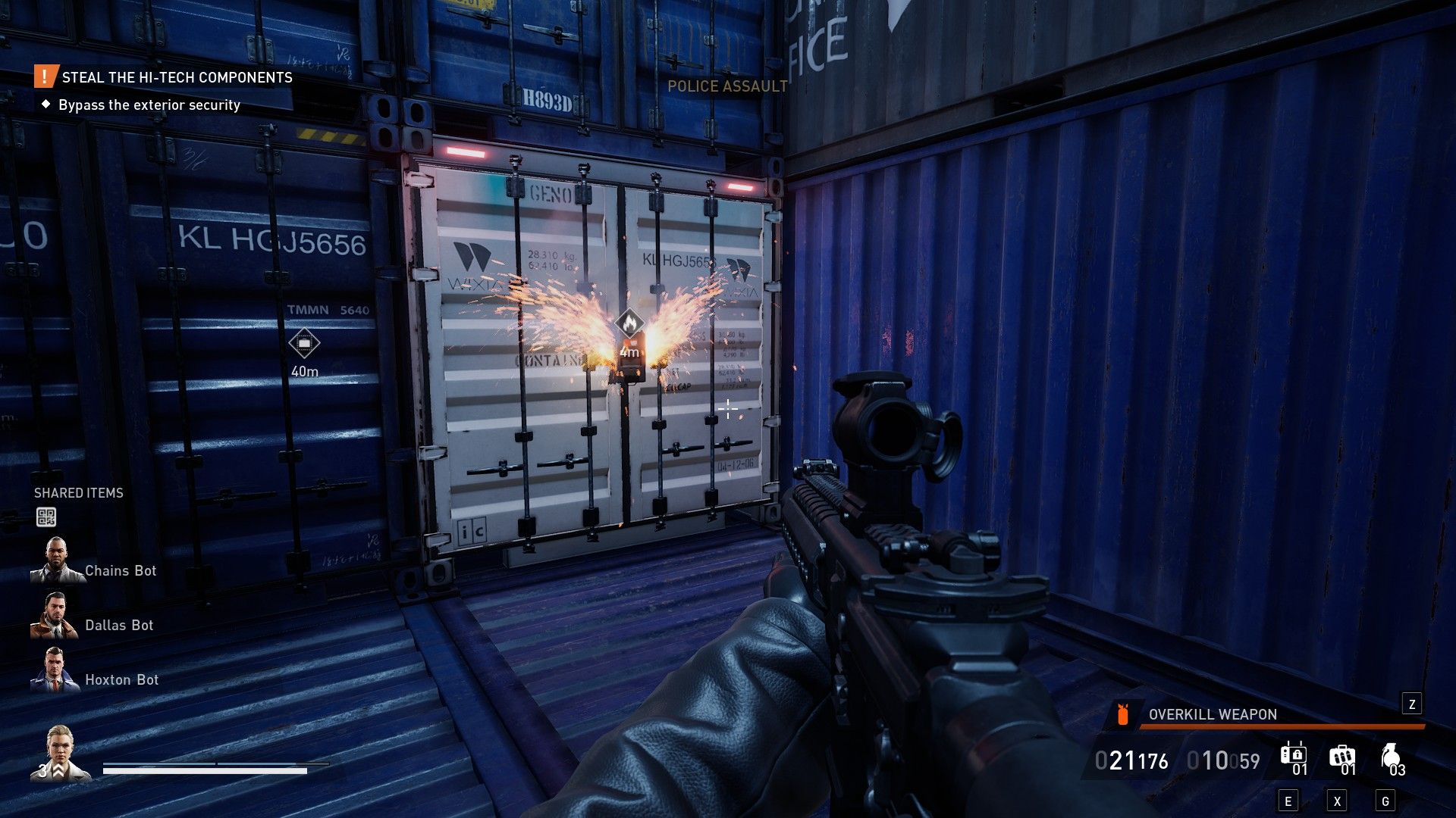 the player uses thermite to open one of the 99 boxes in payday 3
