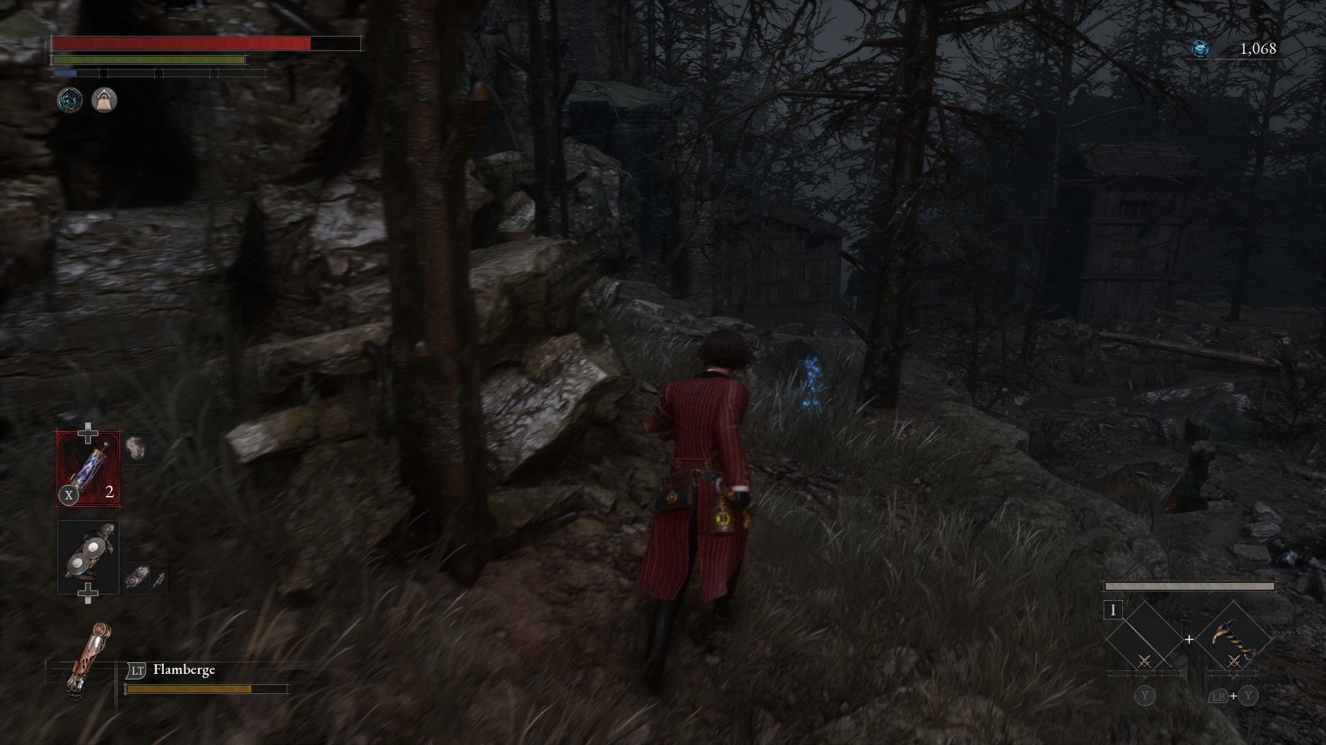 P Runs To Saw Blade Item On Path of Pilgrims Under Tree Unaware of Carcass Ambush In Lies of P