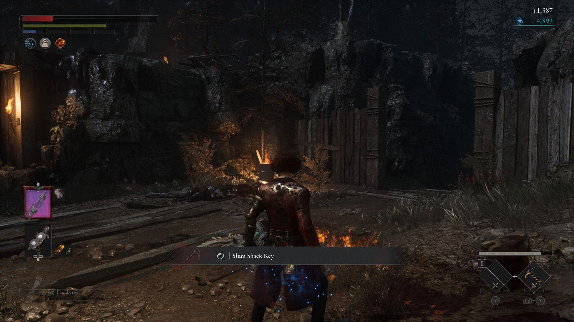 P picks up the Slum Shack Key after defeating sawblade carcass miniboss in Lies of P