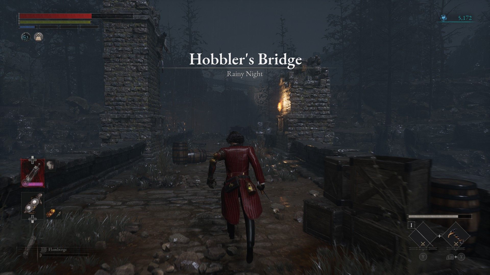 P runs across Hobbler's Bridge for the first time unaware of carcass ambushes in Lies of P