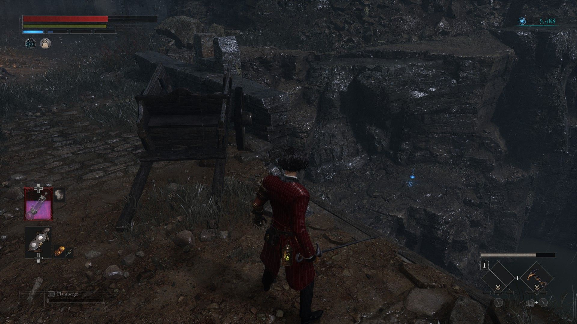 P Looks Over Edge of Hobbler's Bridge to see secret path under bridge in Lies of P