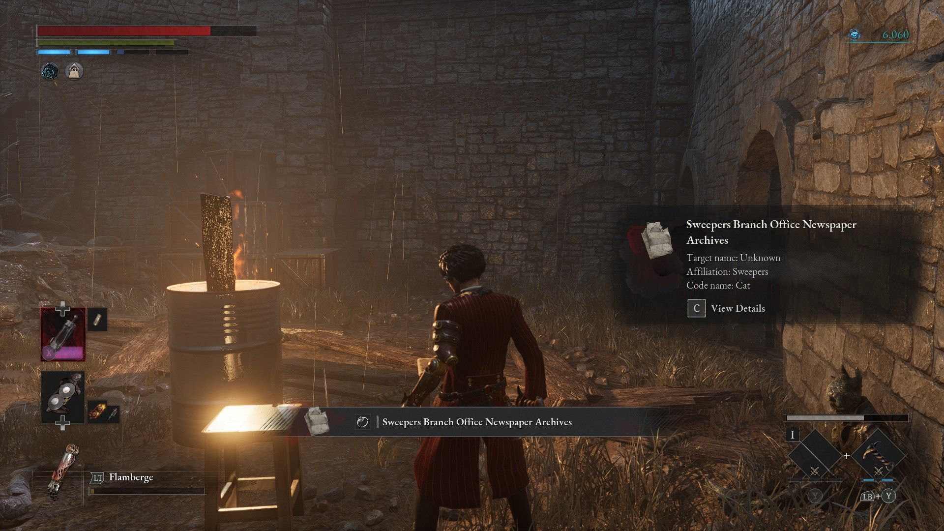 P picks up note about the Sweepers at Path of the Pilgrim camp in Lies of P