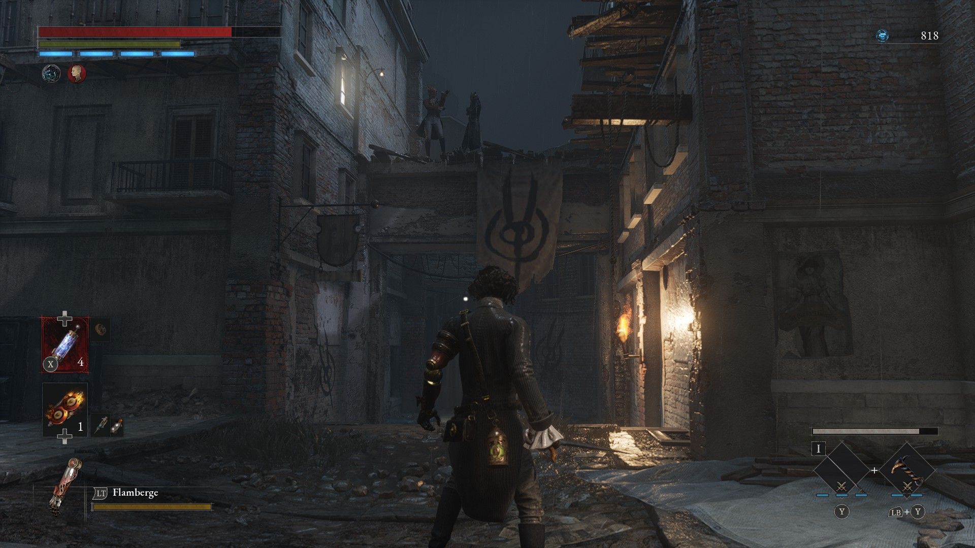 P Sees Black Cat and Red Fox above on way to Black Rabbit Boss Fight in Lies of P