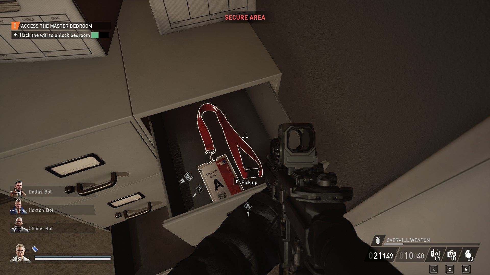 the red keycard in laurent's penthouse in payday 3