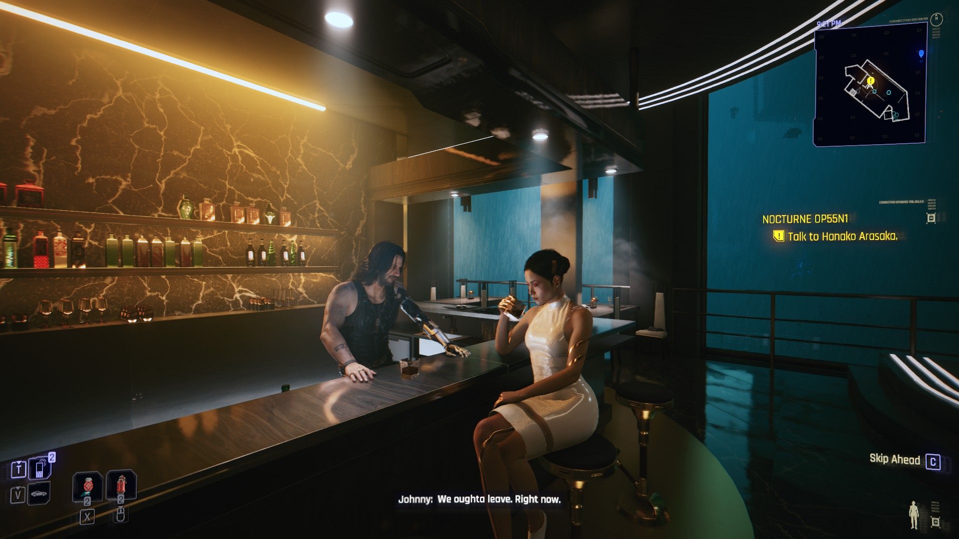 Cyberpunk 2077 Johnny and Hanako at Embers Bar