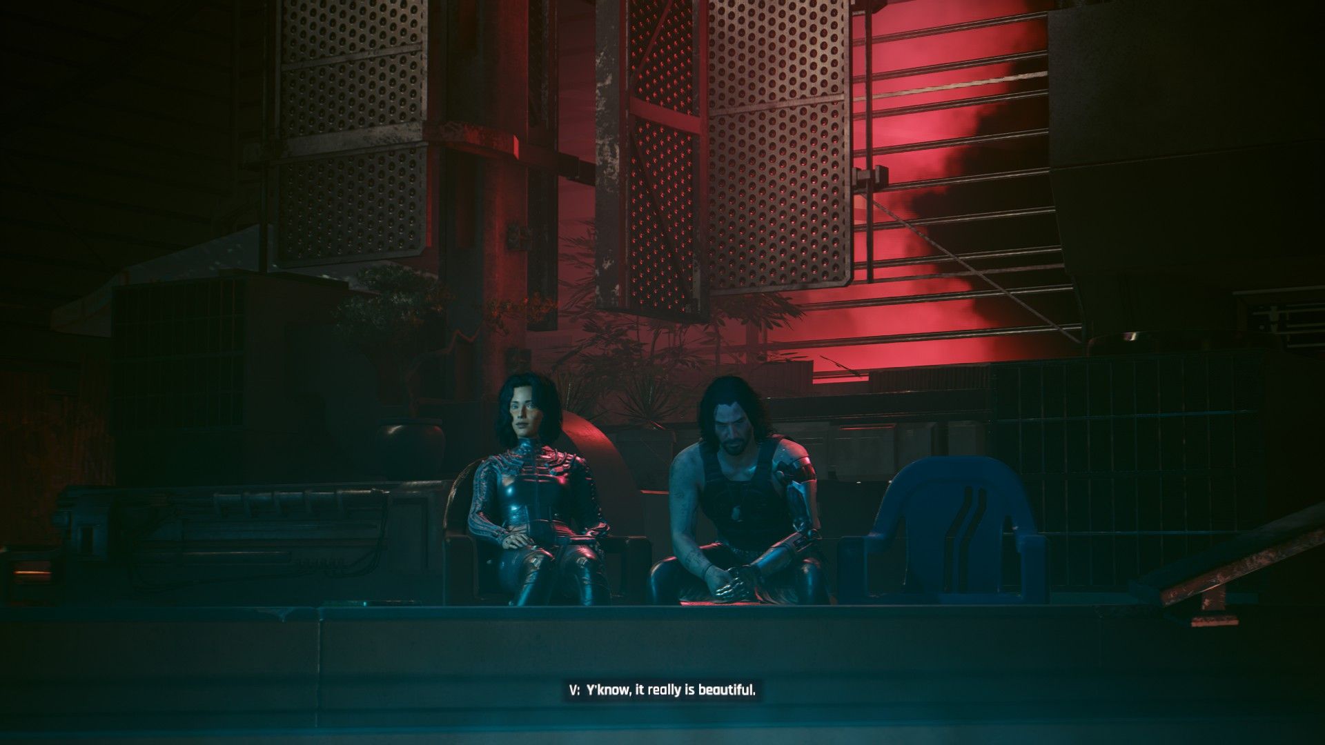 Cyberpunk 2077 Johnny and V On Rooftop