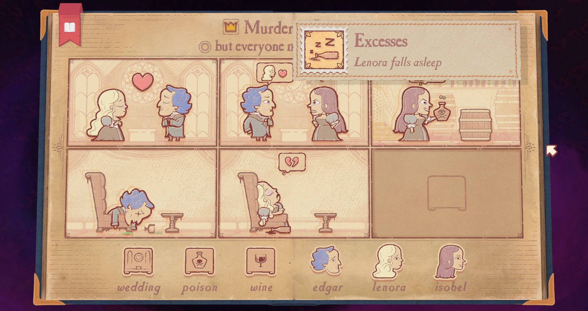 Storyteller - screenshot of how to get the Excesses stamp/achievement