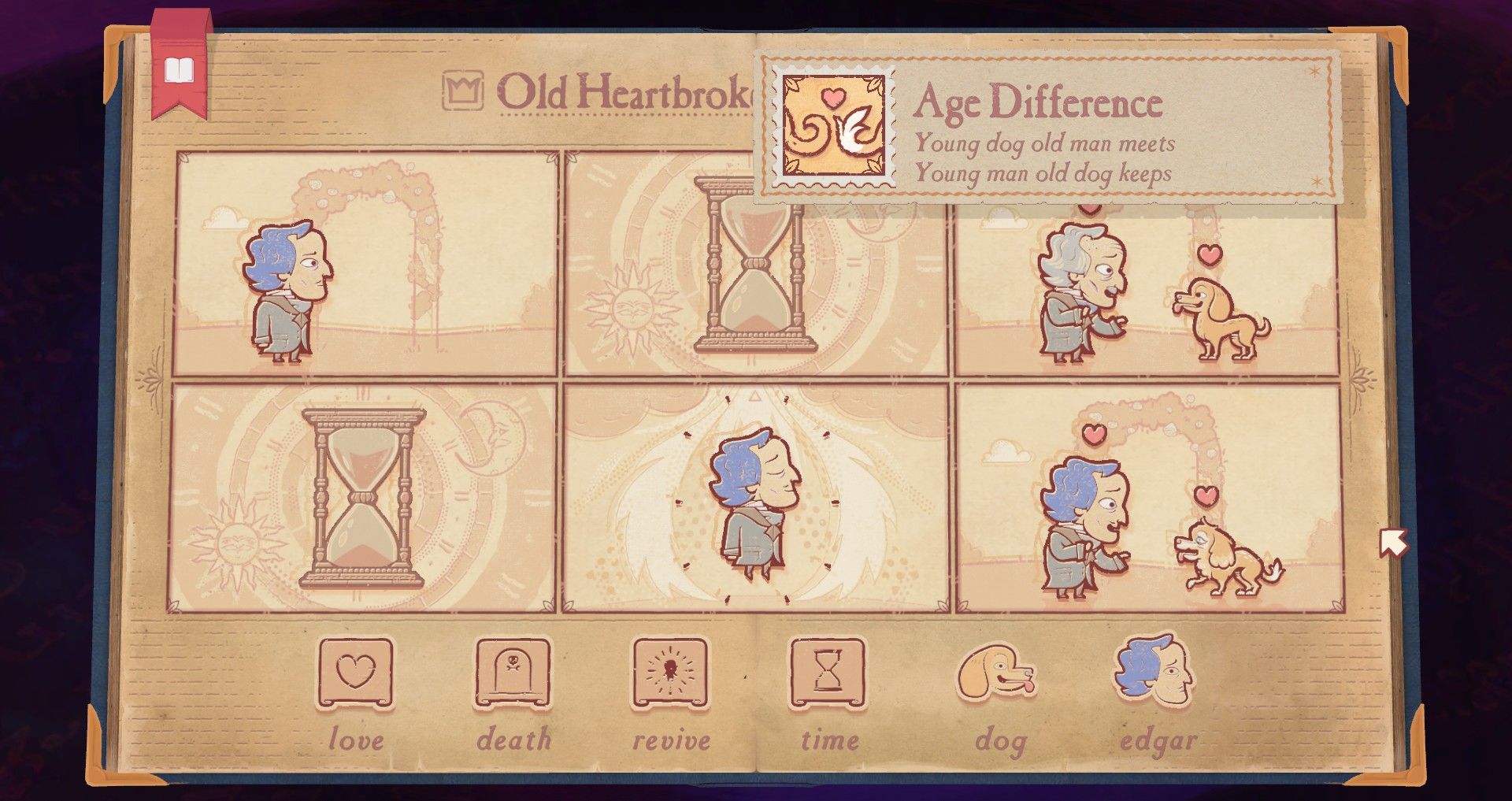 Storyteller - screenshot showing how to get the Age Difference Stamp/achievement
