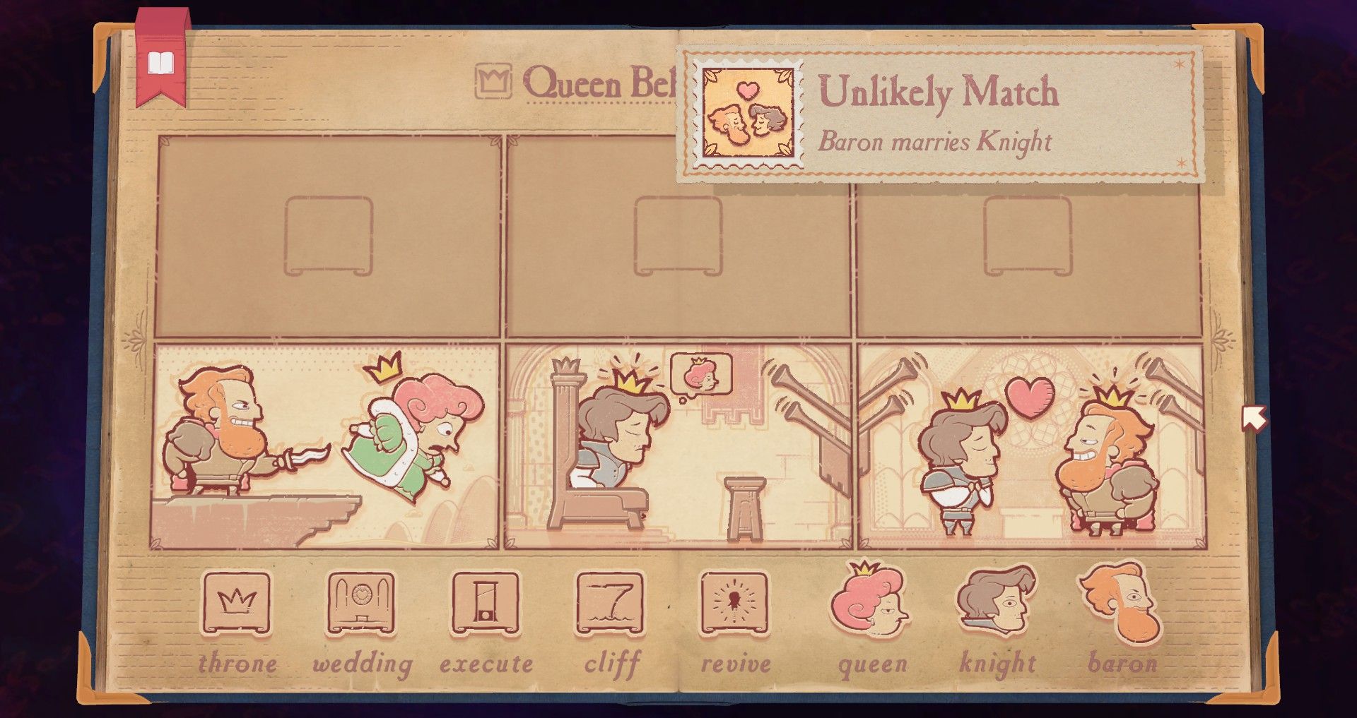Storyteller - screenshot of how to get the Unlikely Match achievement/stamp