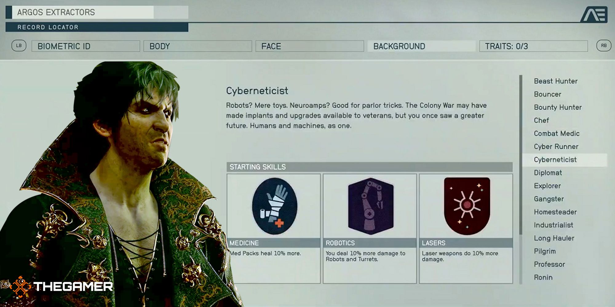 Baldur's Gate 3 Tav in front of the Starfield character creator screen